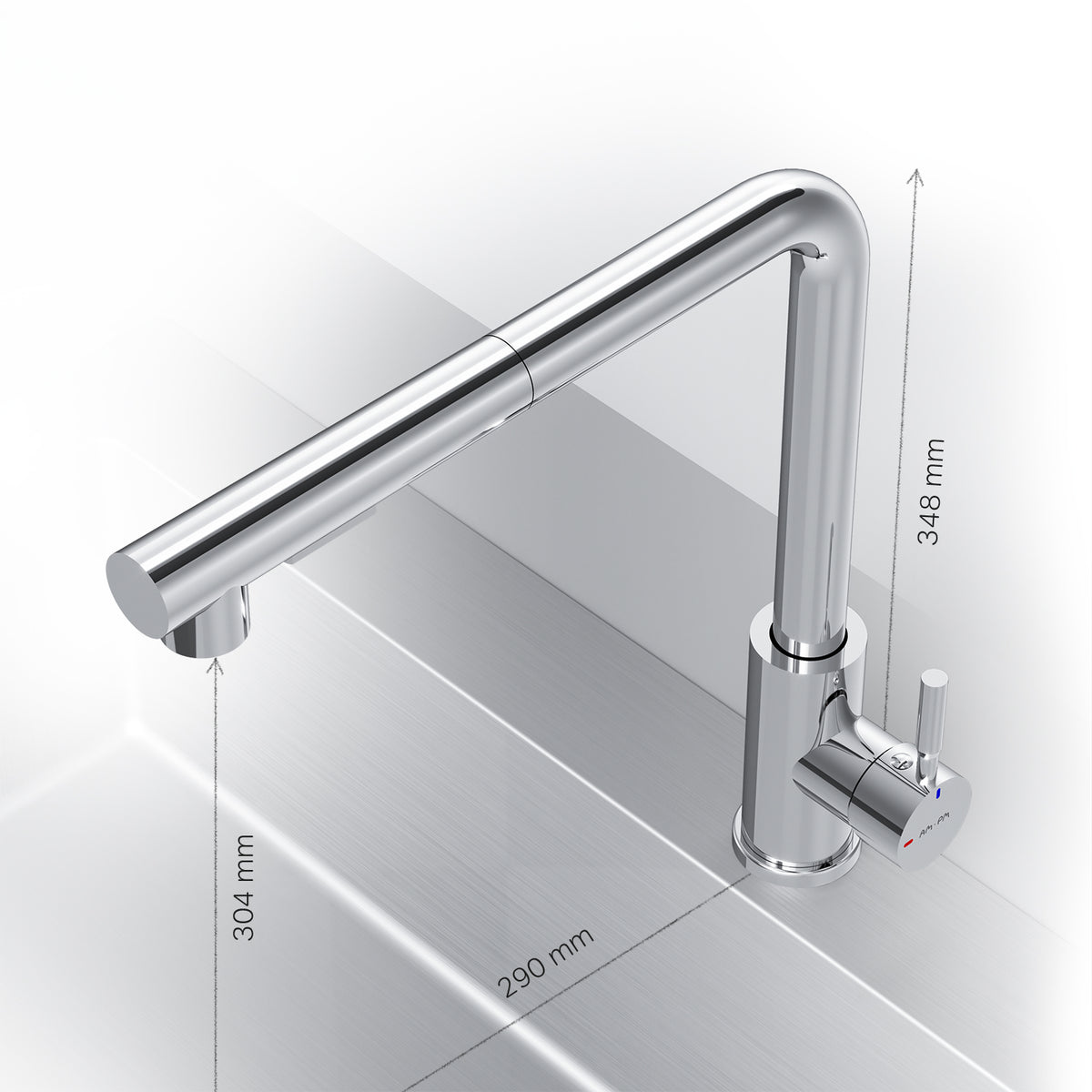 Robinet de cuisine X-Joy S avec bec pivotant et extensible–F85B05500