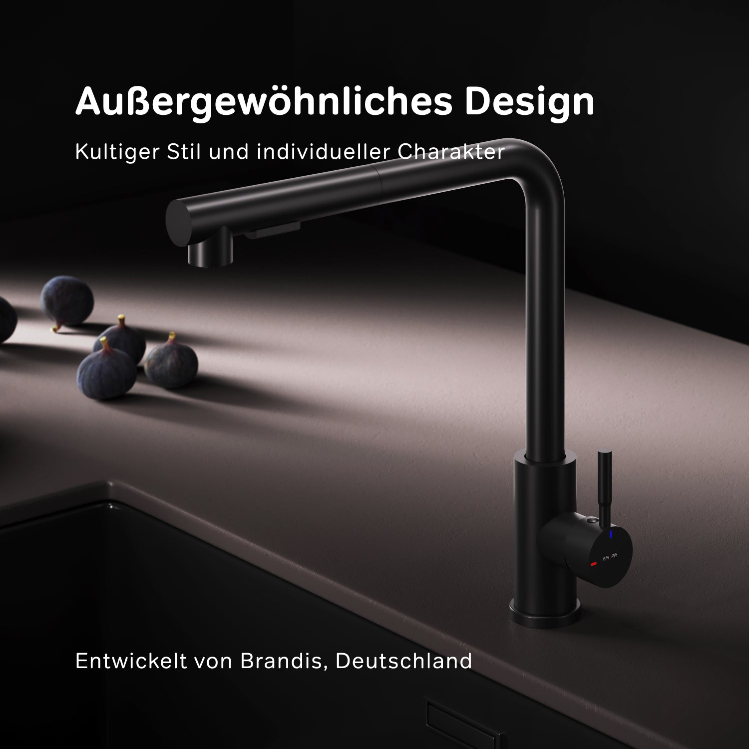 Robinet de cuisine X-Joy F85B05522 S Robinet d'évier de cuisine, mitigeur monocommande, noir