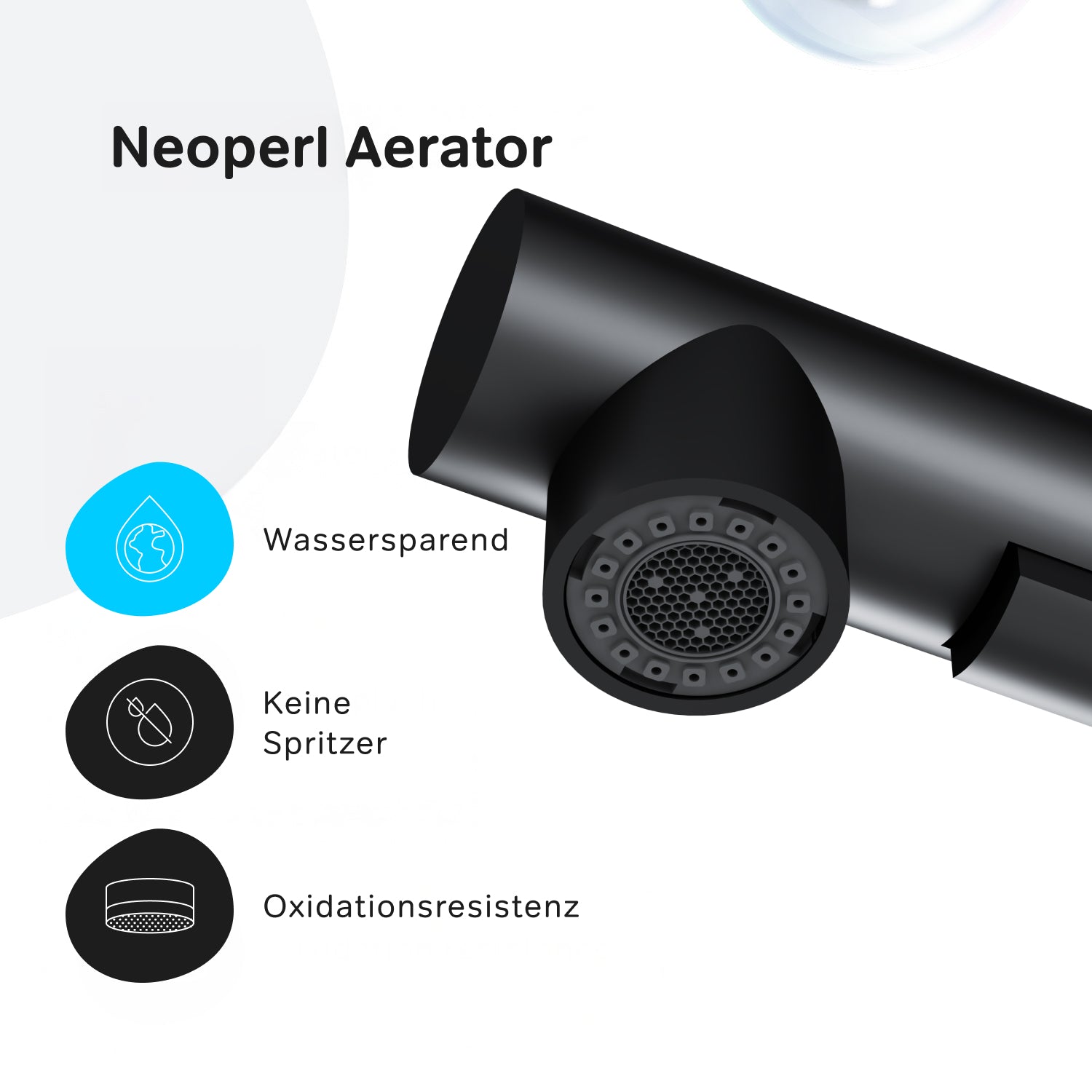 Robinet de cuisine X-Joy F85B05522 S Robinet d'évier de cuisine, mitigeur monocommande, noir