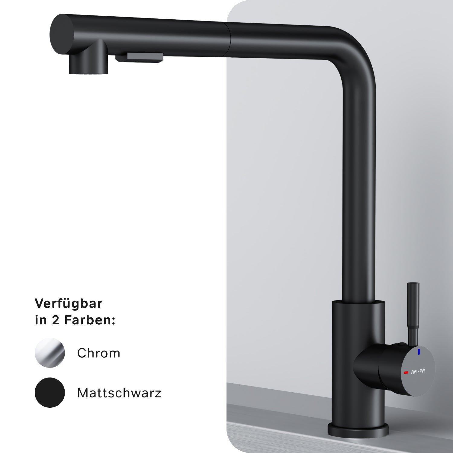 Robinet de cuisine X-Joy F85B05522 S Robinet d'évier de cuisine, mitigeur monocommande, noir