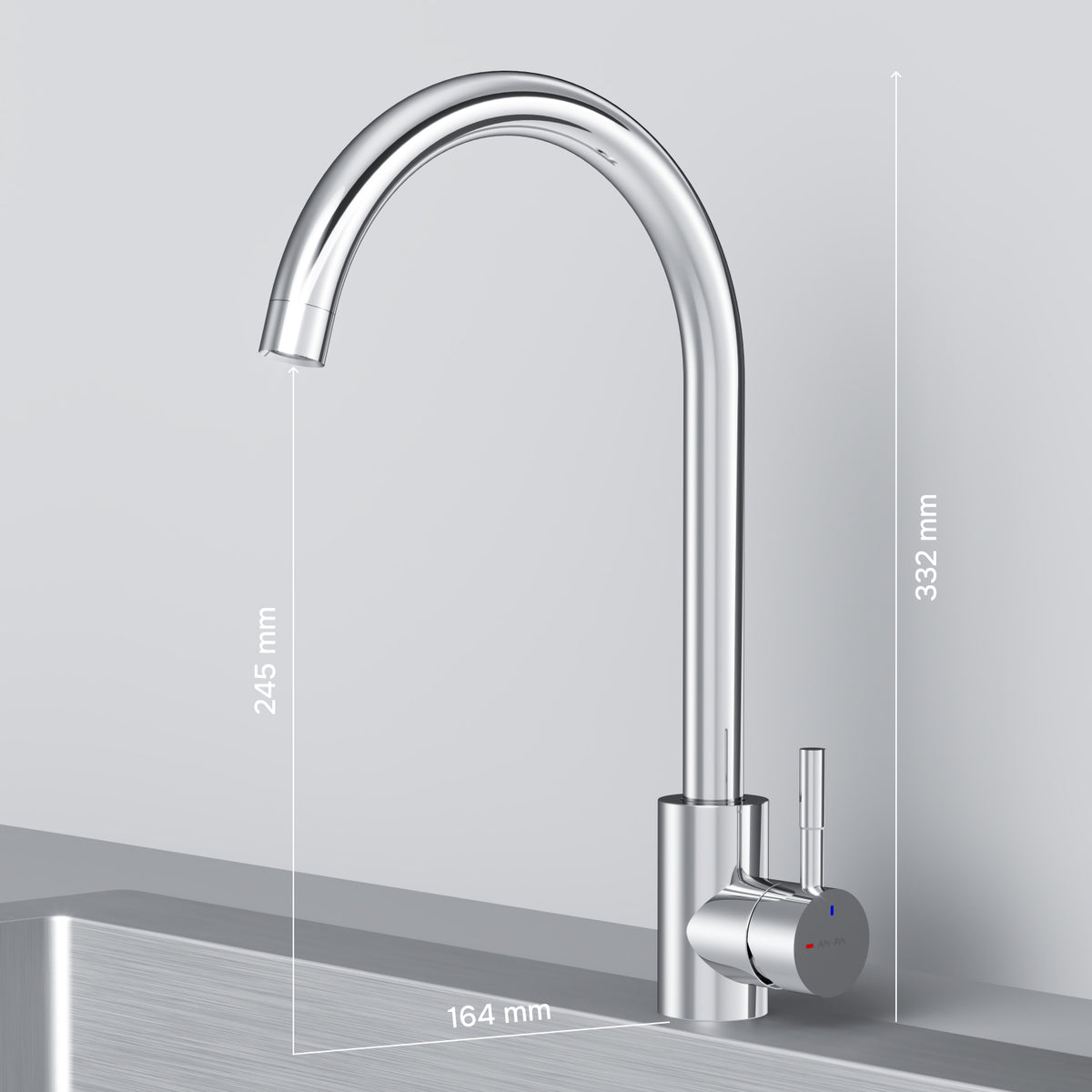 Robinet de cuisine X-Joy S avec bec pivotant et EcoStart–F85B07100