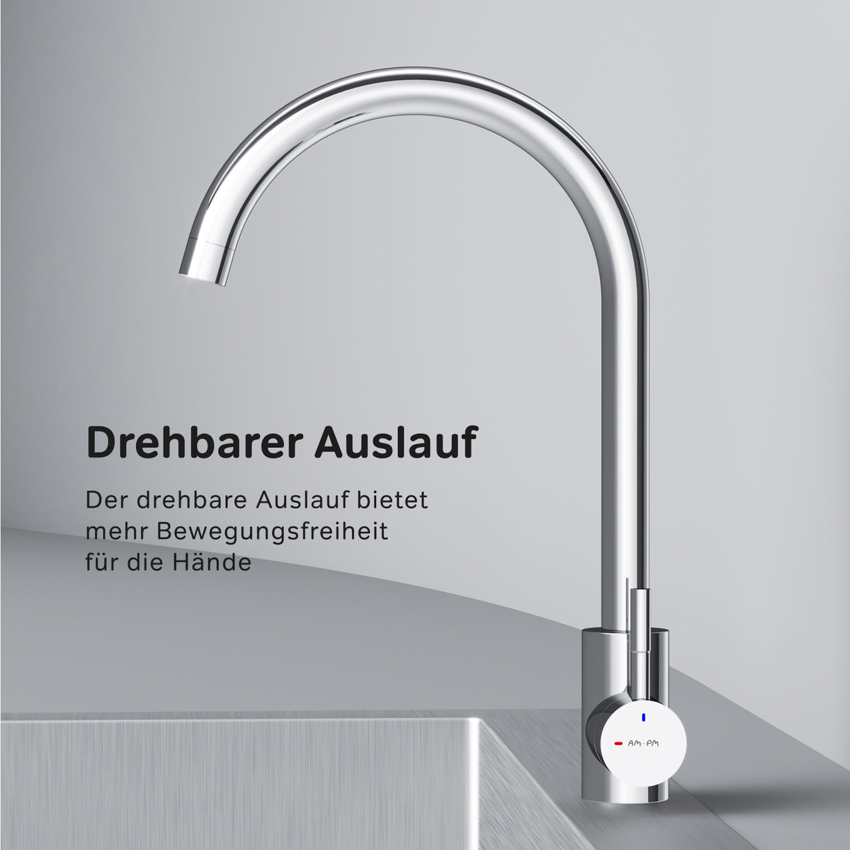 Robinet de cuisine X-Joy S avec bec pivotant et EcoStart–F85B07100