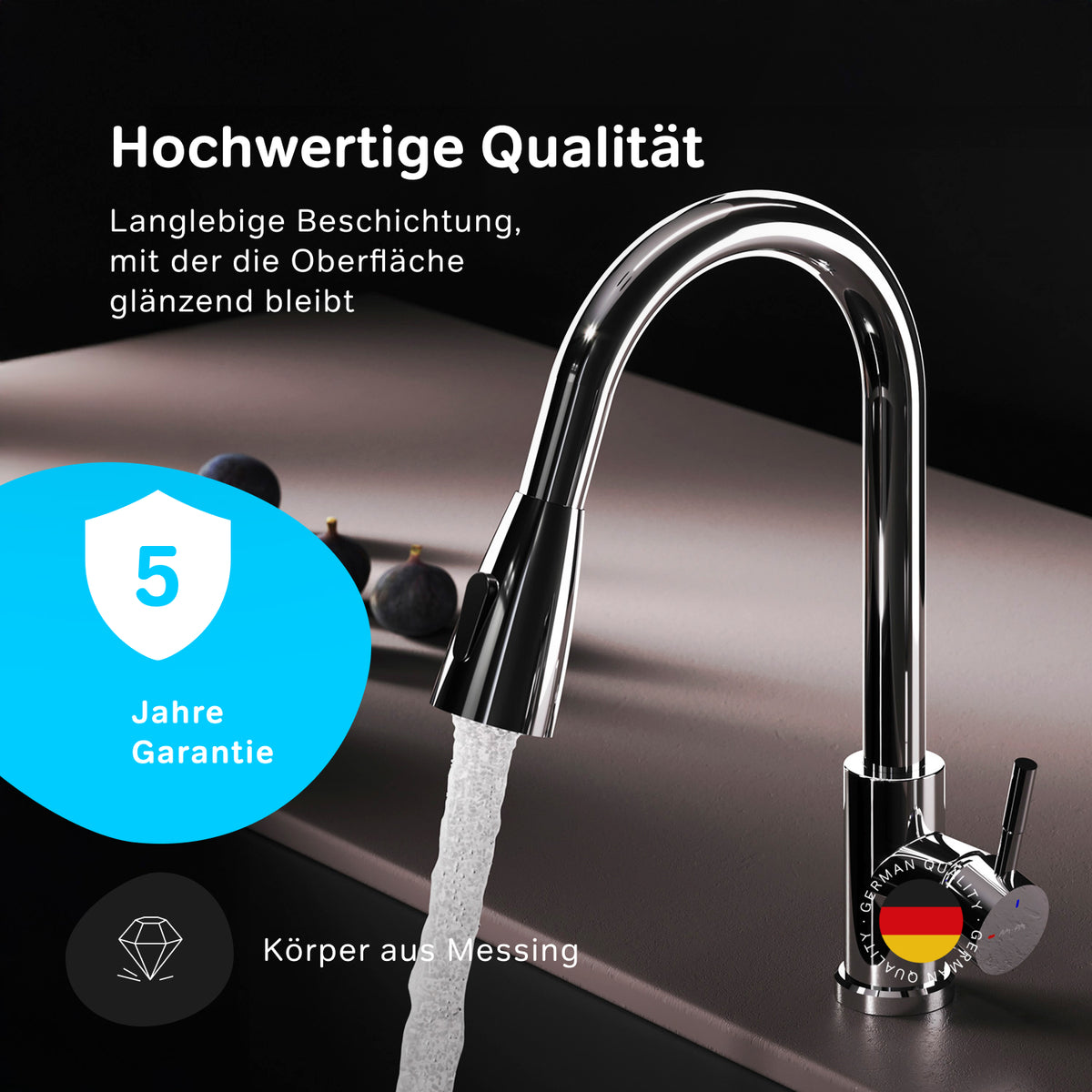 Robinet de cuisine X-Joy S avec bec pivotant et extensible et 2 jets différents–F85B07500