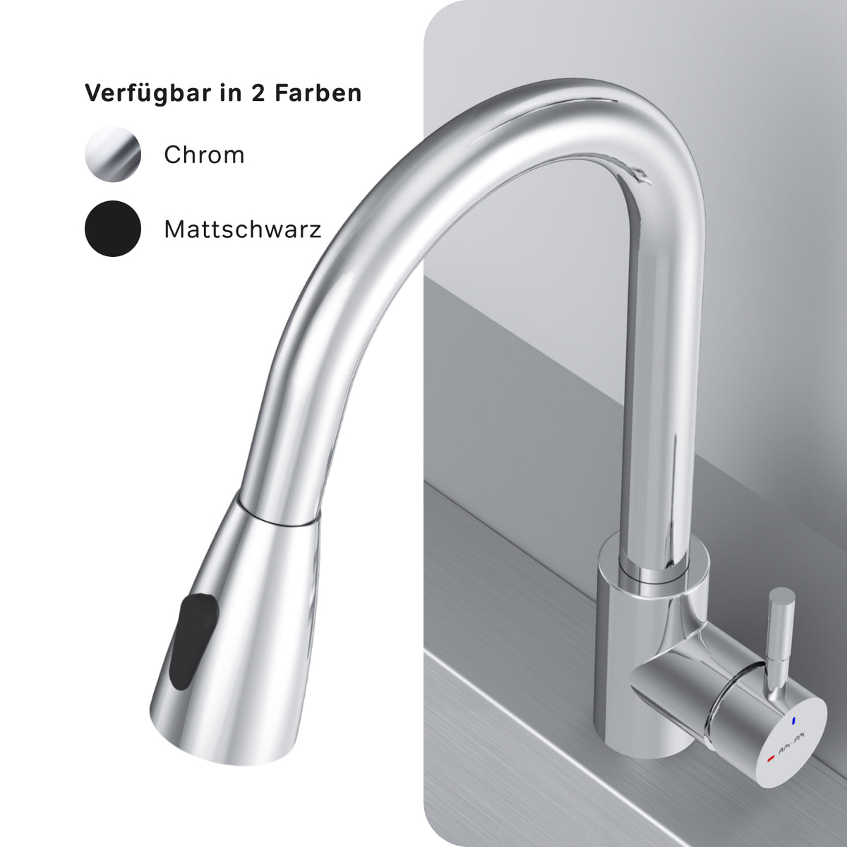 Robinet de cuisine X-Joy S avec bec pivotant et extensible et 2 jets différents–F85B07500