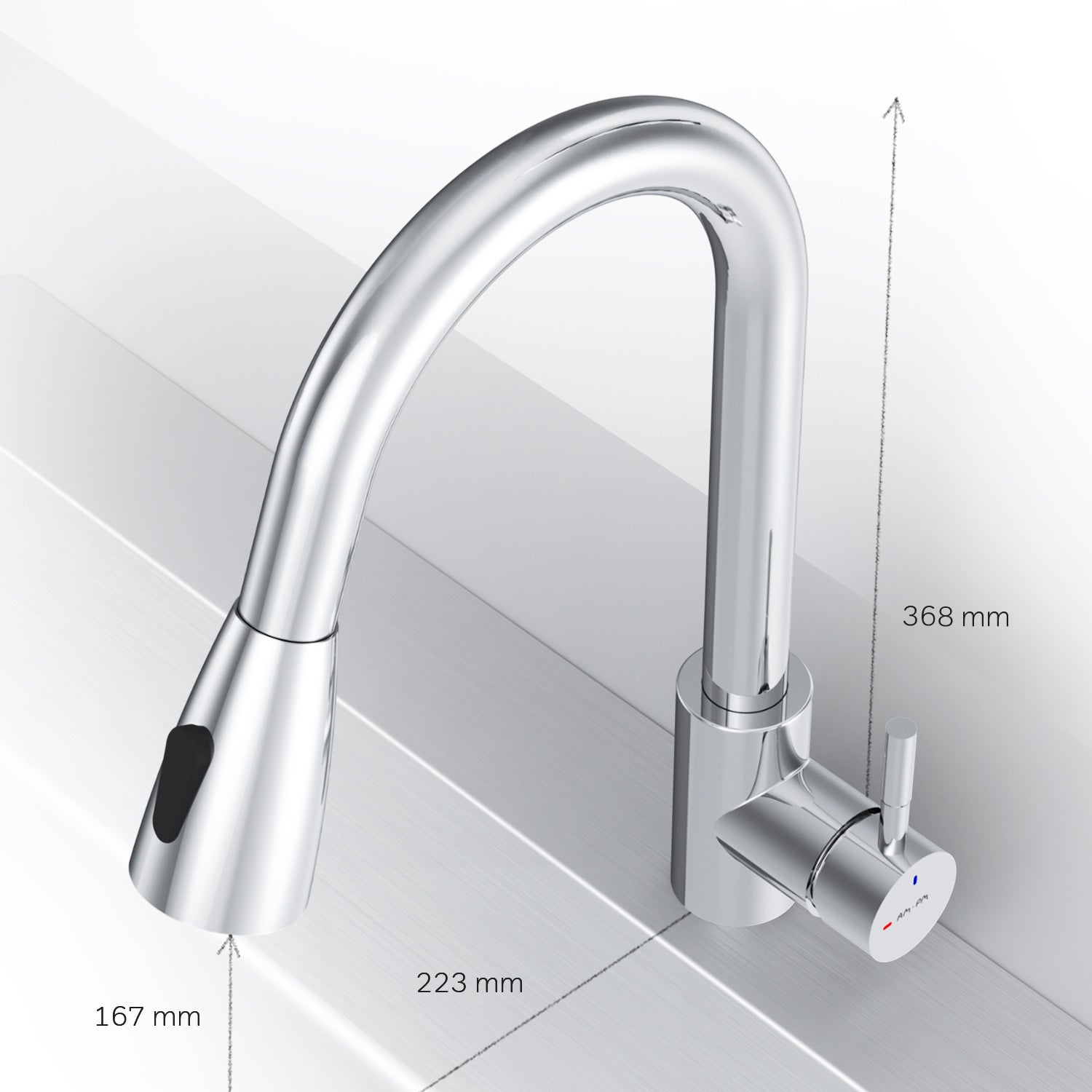 Robinet de cuisine X-Joy F85B07500 S Robinet d'évier de cuisine, mitigeur monocommande