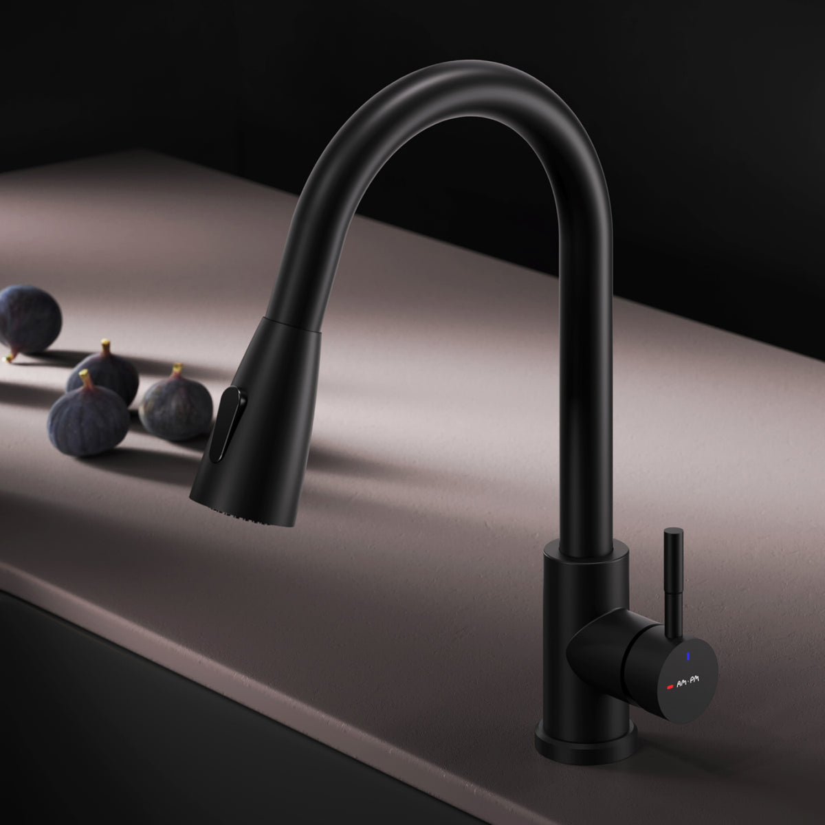 Robinet de cuisine X-Joy S avec bec pivotant et extensible et 2 jets différents, noir–F85B07522
