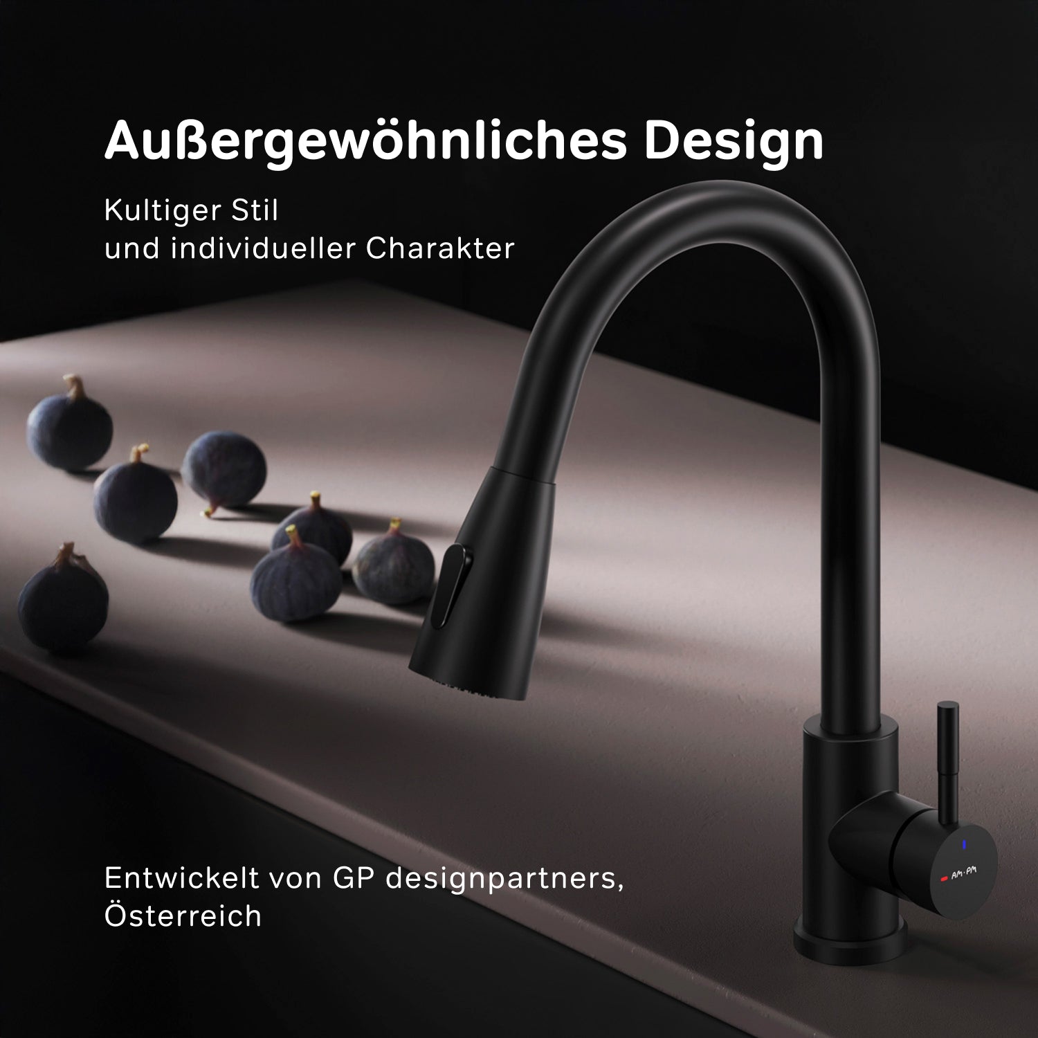 Robinet de cuisine X-Joy F85B07522 S Robinet d'évier de cuisine, mitigeur monocommande, noir