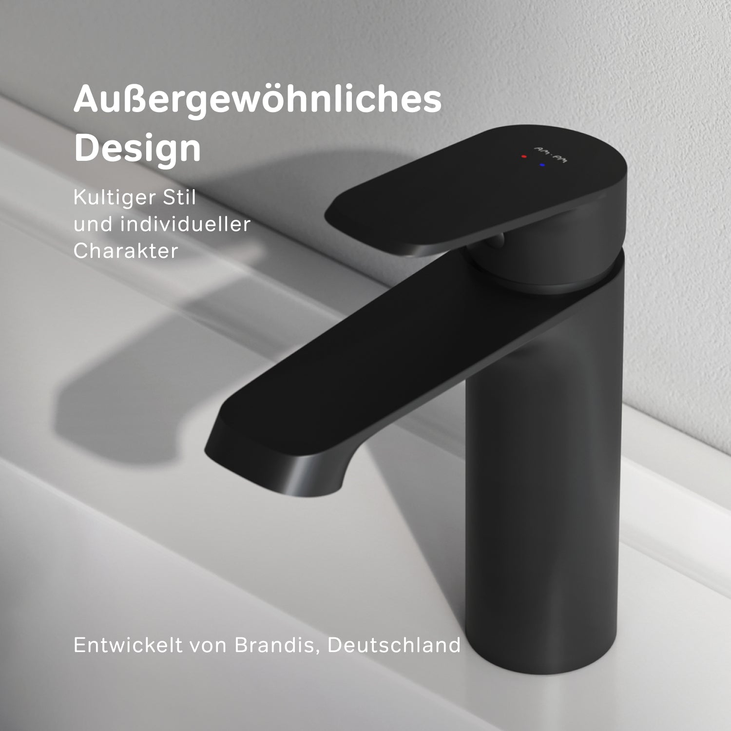 F8F02122 Bad Armatur Func Waschtischarmatur Wasserhahn, Schwarz