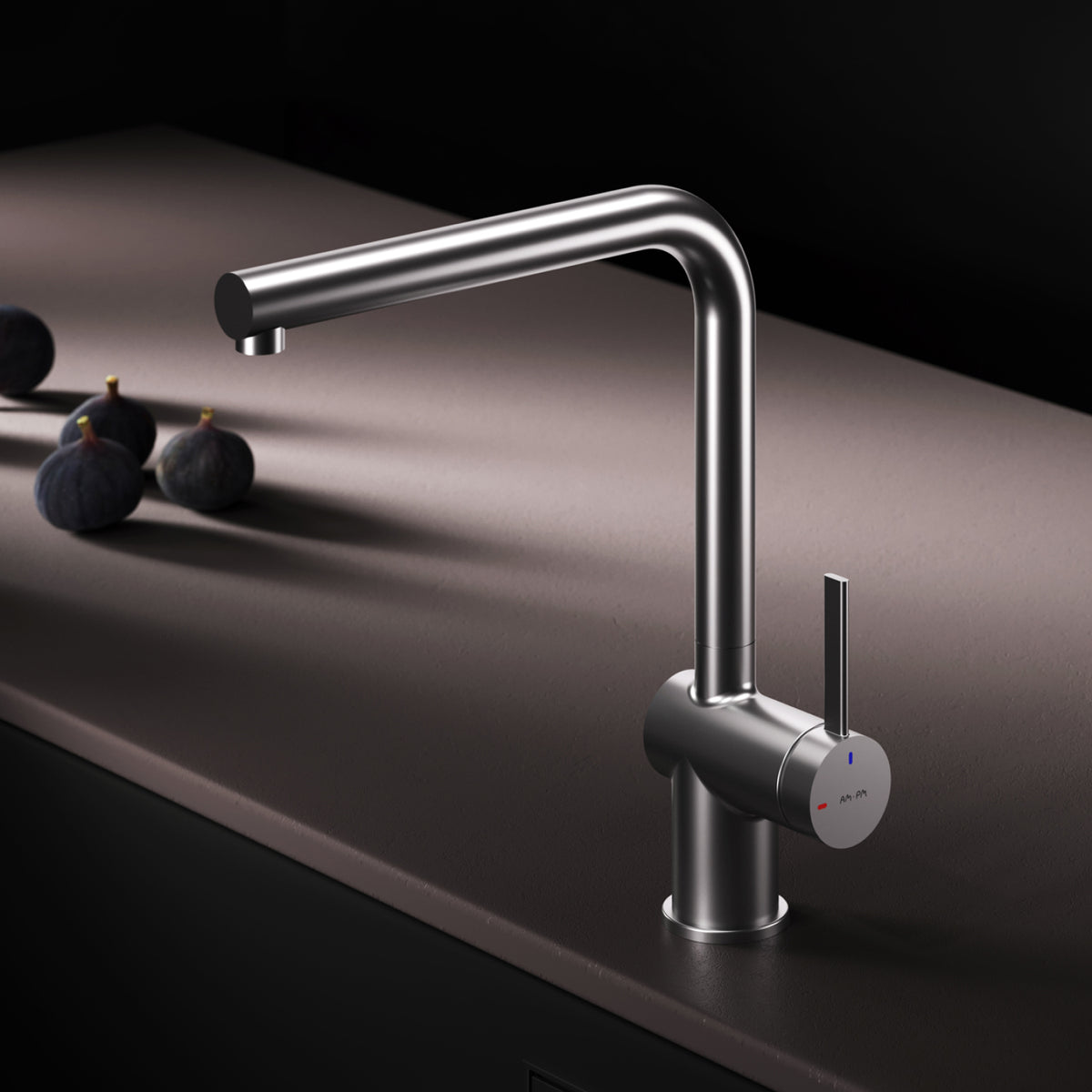 Robinet de cuisine Func avec bec pivotant, finition satinée–F8F05011