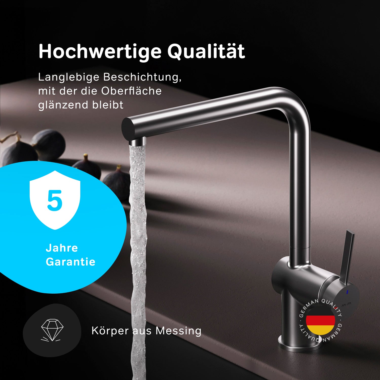 F8F05011 Küchenarmatur Func Spültischarmatur Küche Spültisch-Einhebelmischer, Satin