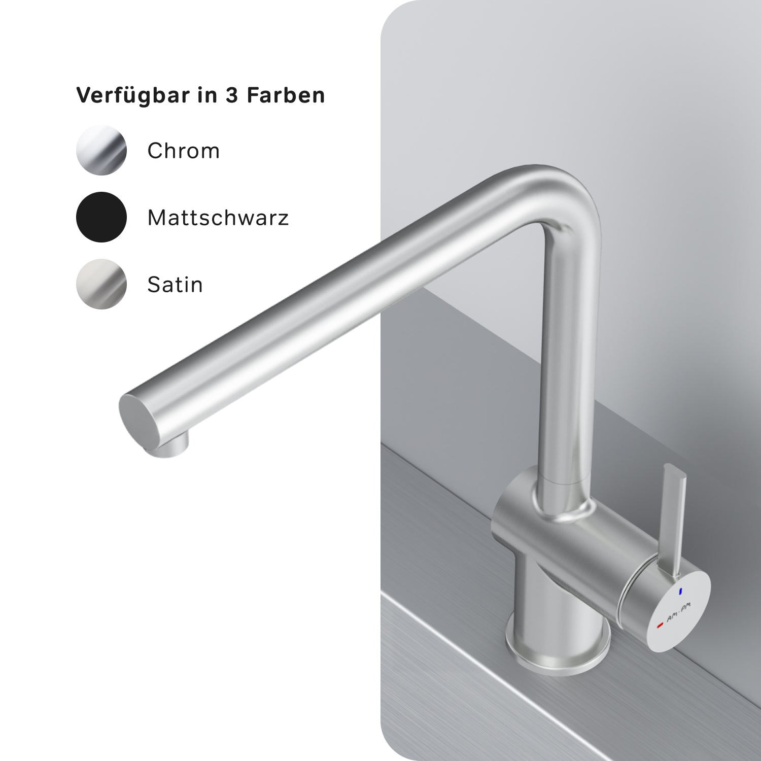 F8F05011 Küchenarmatur Func Spültischarmatur Küche Spültisch-Einhebelmischer, Satin