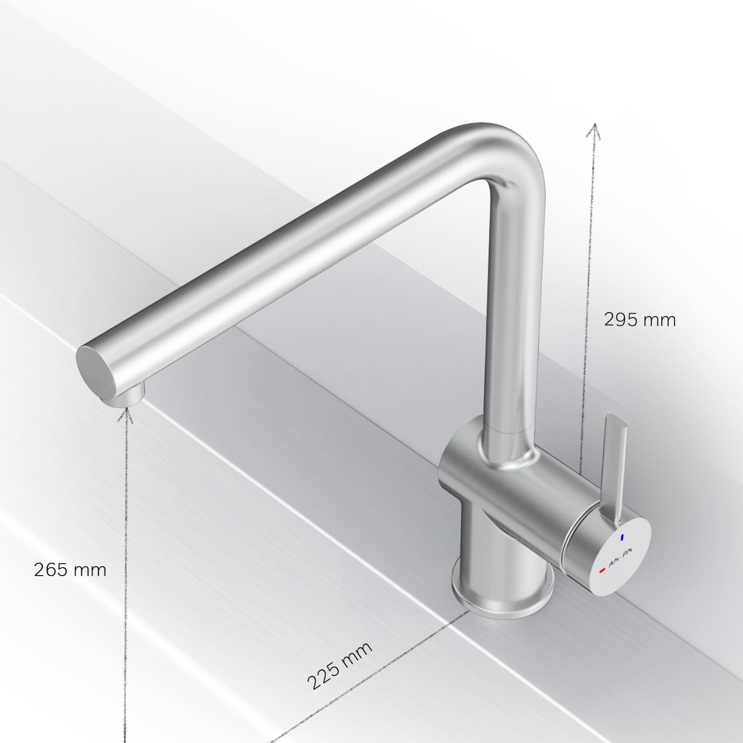 F8F05011 Küchenarmatur Func Spültischarmatur Küche Spültisch-Einhebelmischer, Satin