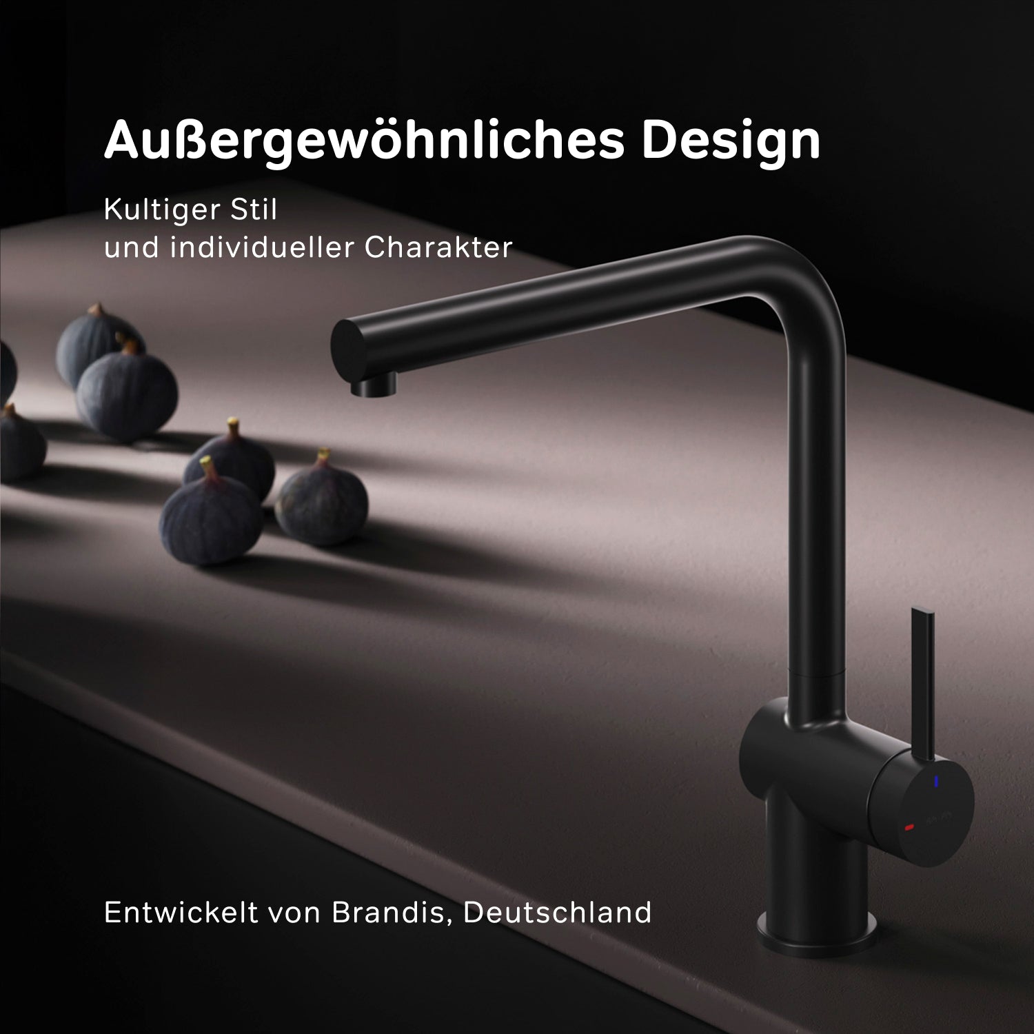 F8F05022 Küchenarmatur Func Spültischarmatur Küche Spültisch-Einhebelmischer, Schwarz