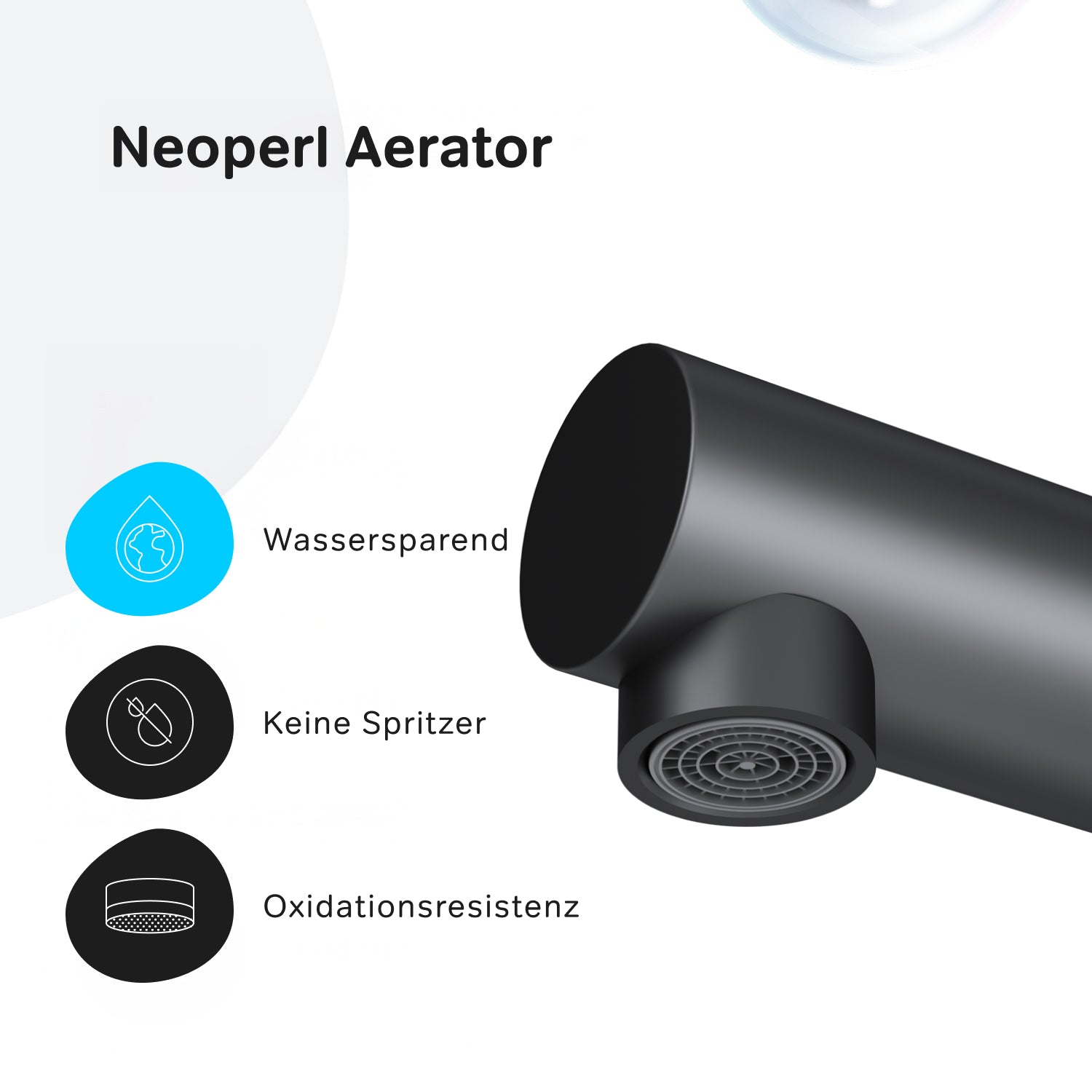 F8F05022 Küchenarmatur Func Spültischarmatur Küche Spültisch-Einhebelmischer, Schwarz