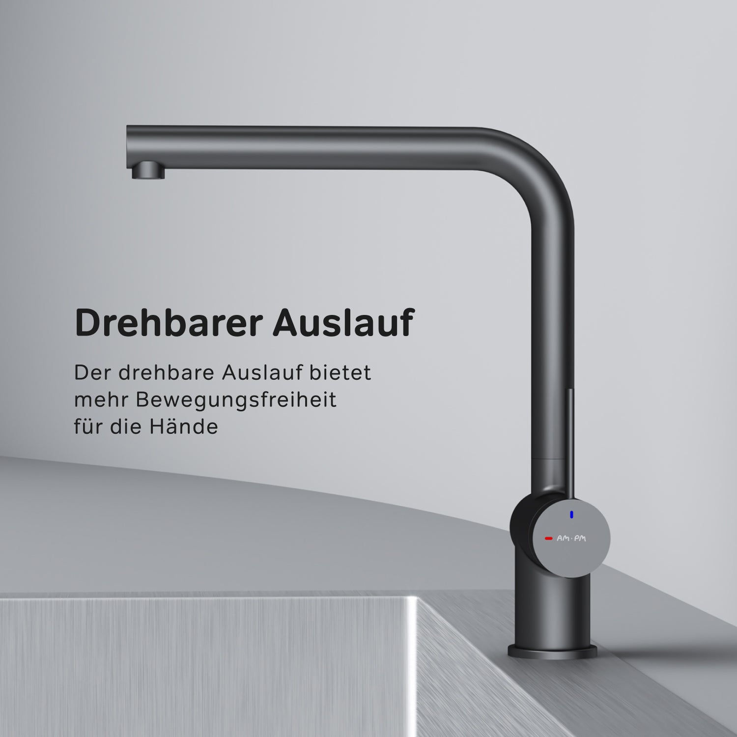 F8F05022 Küchenarmatur Func Spültischarmatur Küche Spültisch-Einhebelmischer, Schwarz