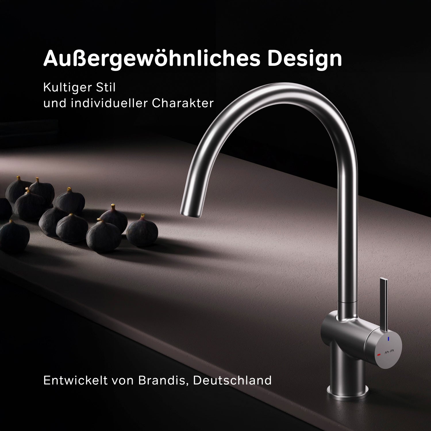 Robinet de cuisine F8F07011, mitigeur monocommande, finition satinée. 