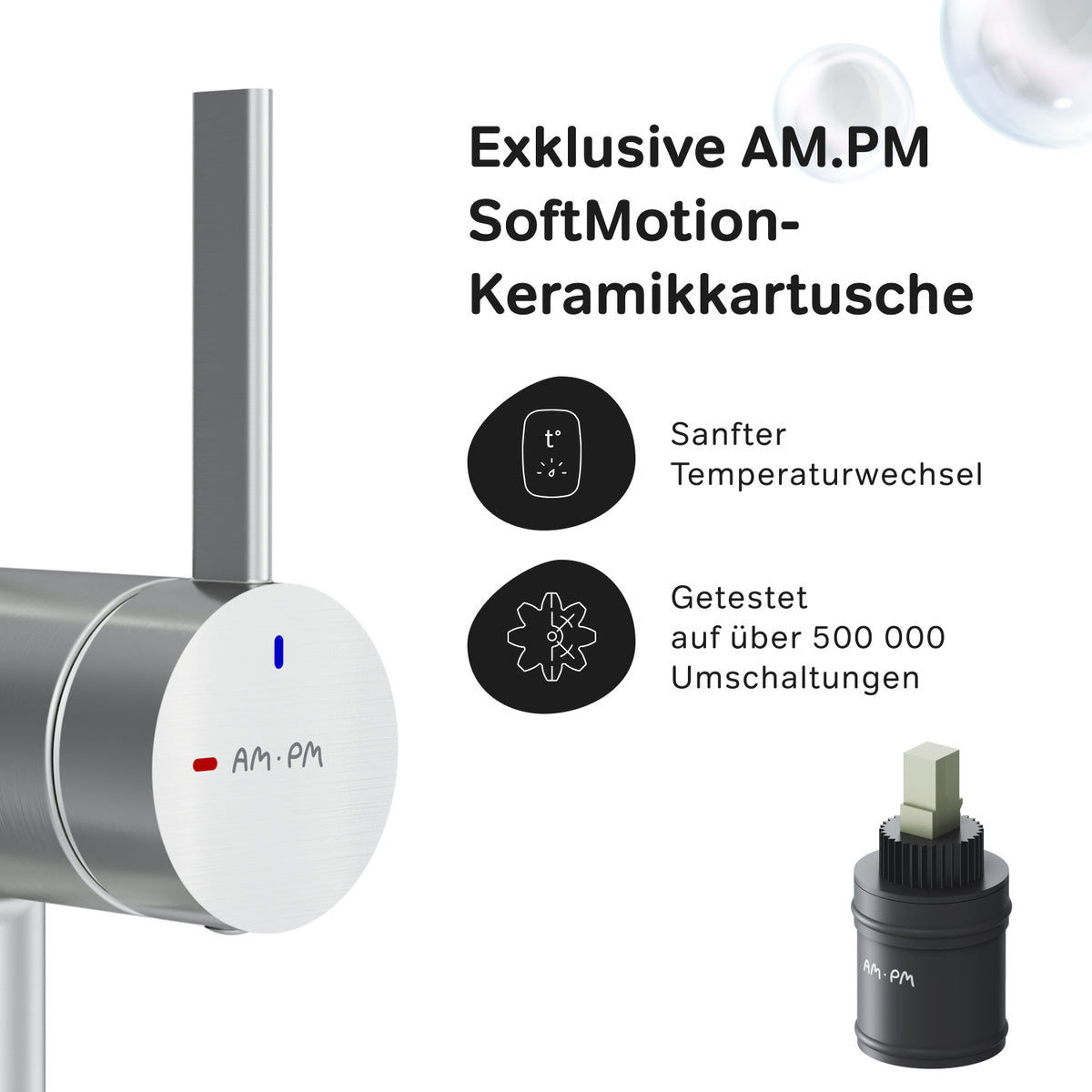 Robinet de cuisine Func avec bec pivotant et EcoStart, finition satinée–F8F07011