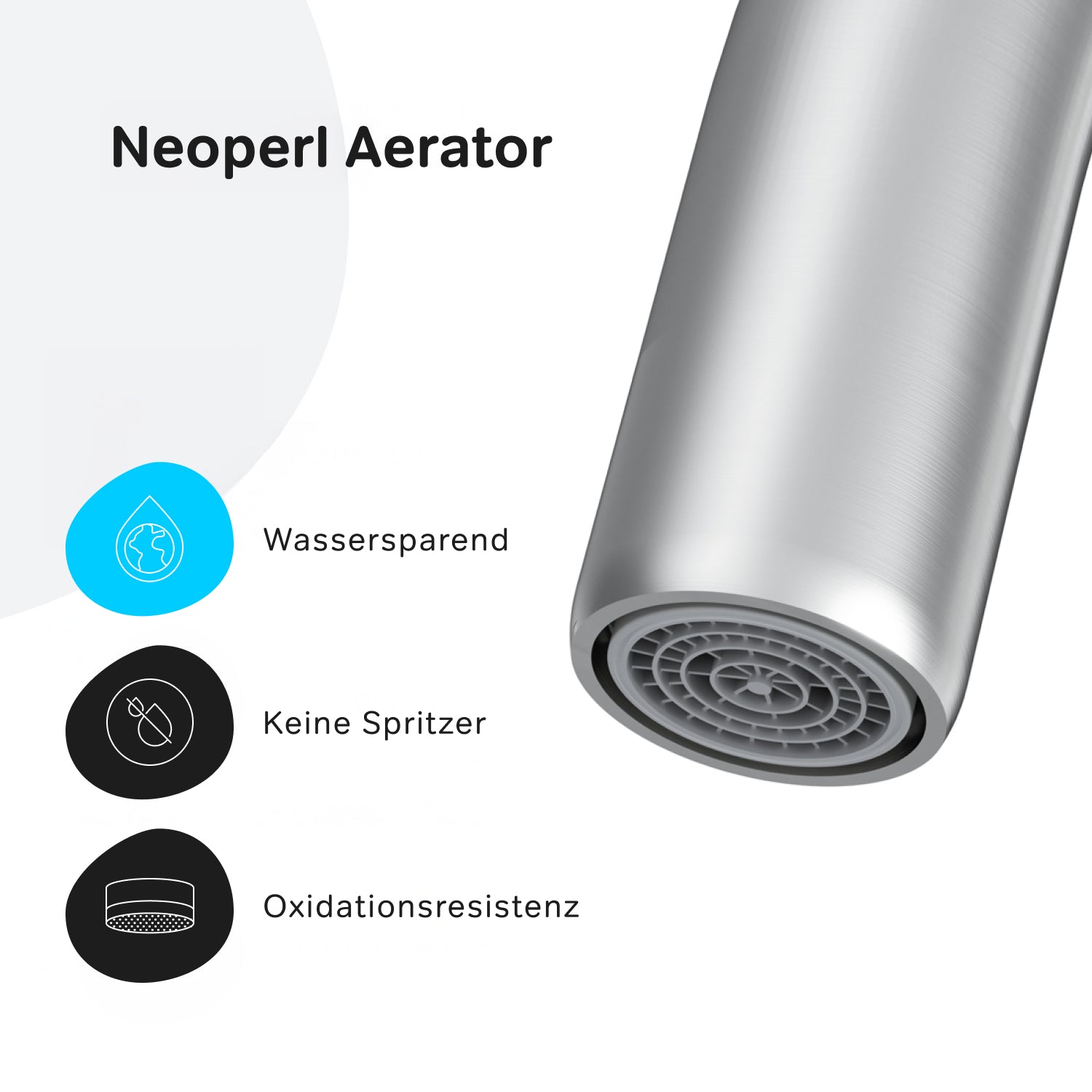 Robinet de cuisine F8F07011, mitigeur monocommande, finition satinée. 