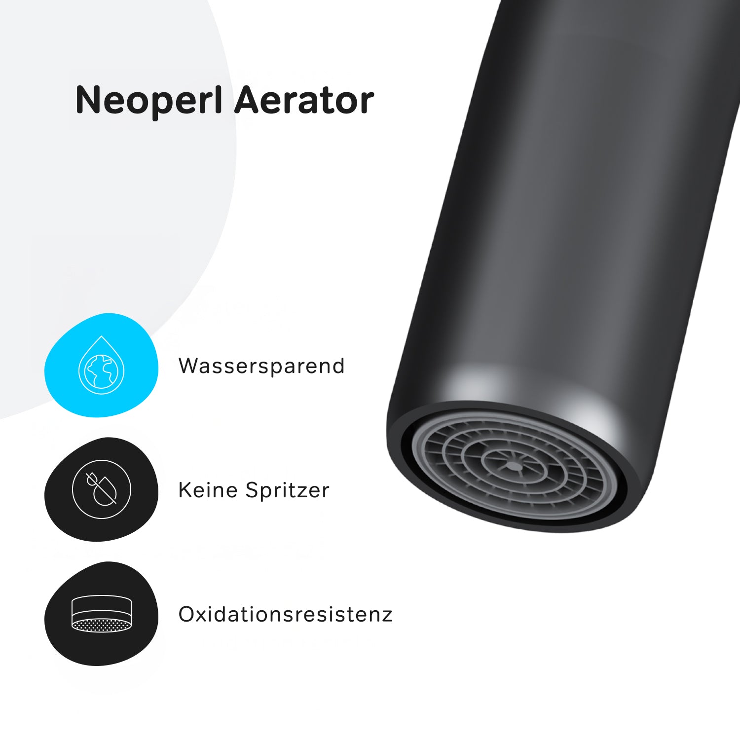 F8F07022 Küchenarmatur Func Spültischarmatur Küche Spültisch-Einhebelmischer, Schwarz