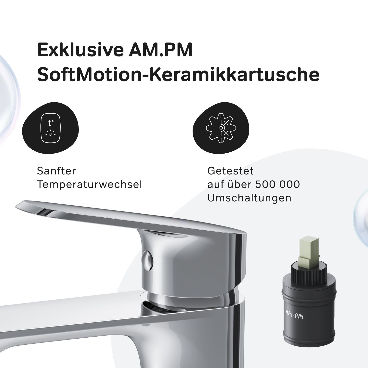 Robinet de salle de bain F8F82100 avec robinet de lavabo et bonde à clic