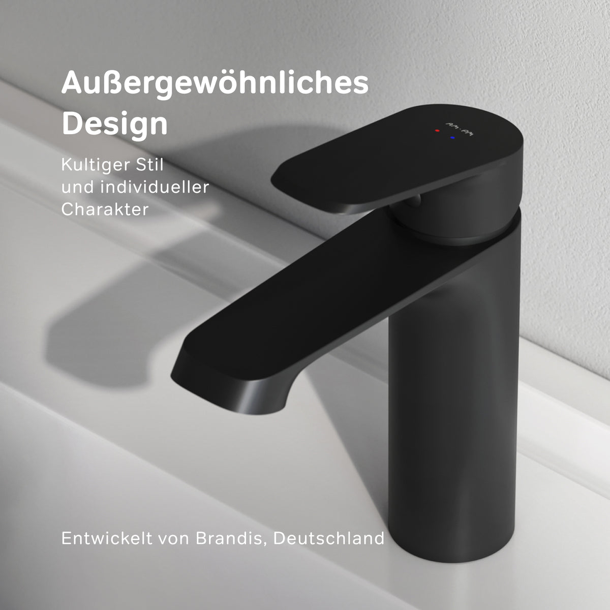Robinet de lavabo Func avec bonde clic-clac, noir–F8F82122
