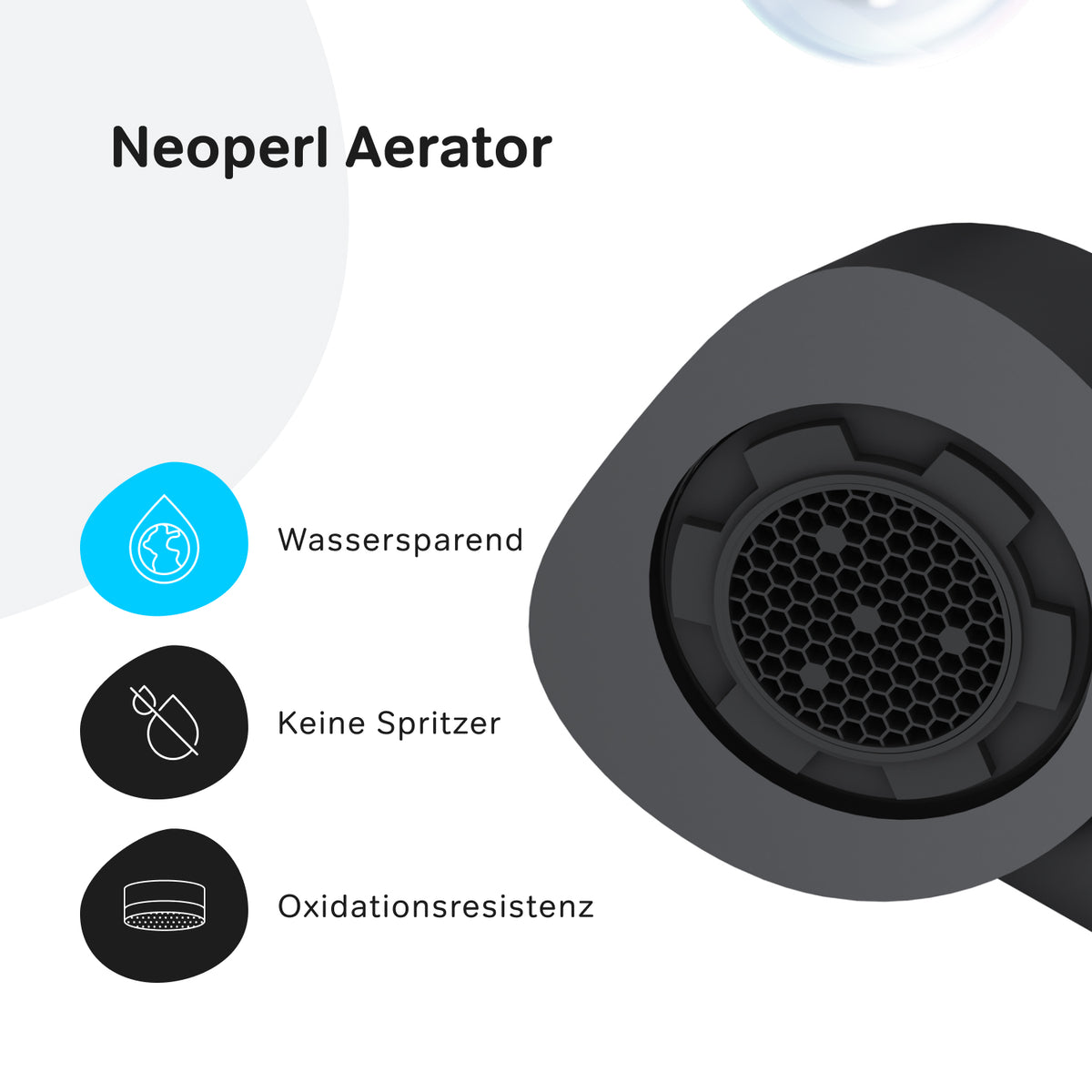 Robinet de lavabo Func avec bonde clic-clac, noir–F8F82122