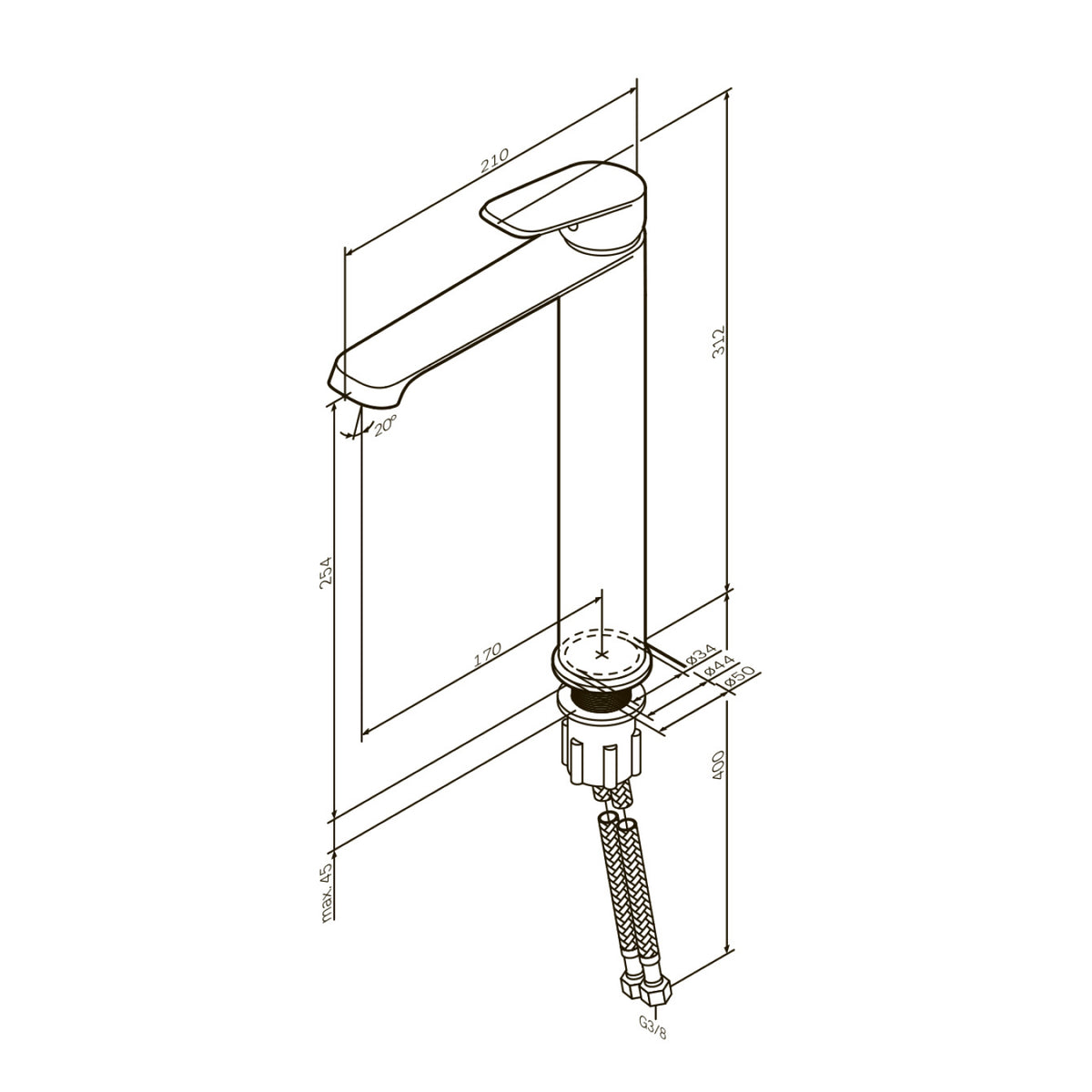 Robinet de lavabo haut Func–F8F92000
