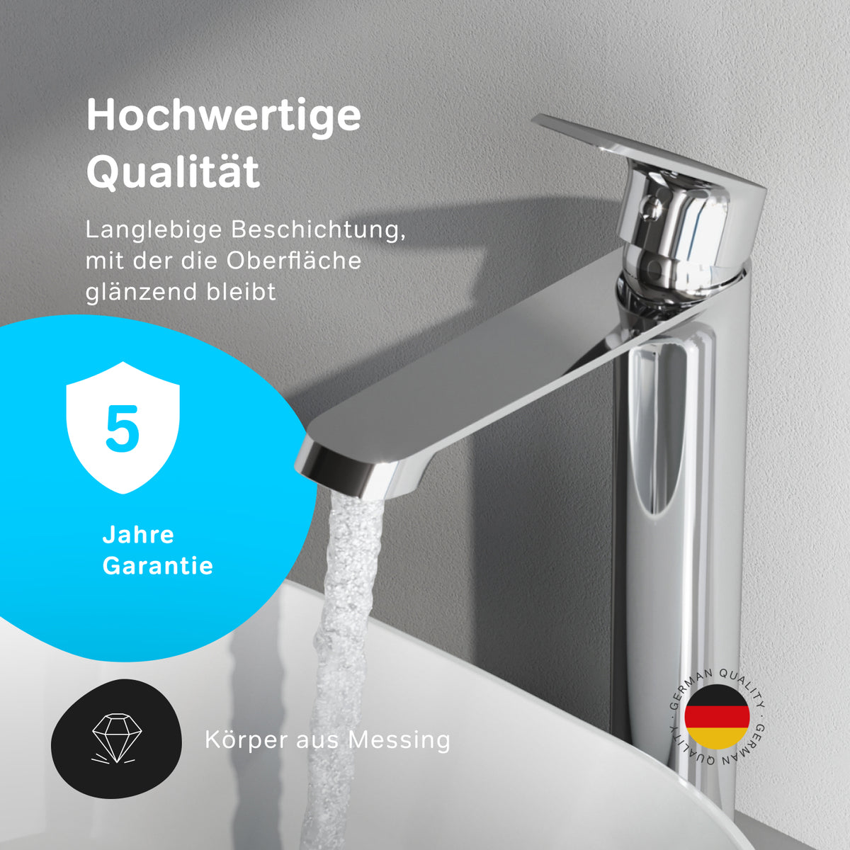 Robinet de lavabo haut Func avec bonde clic-clac–F8F92200