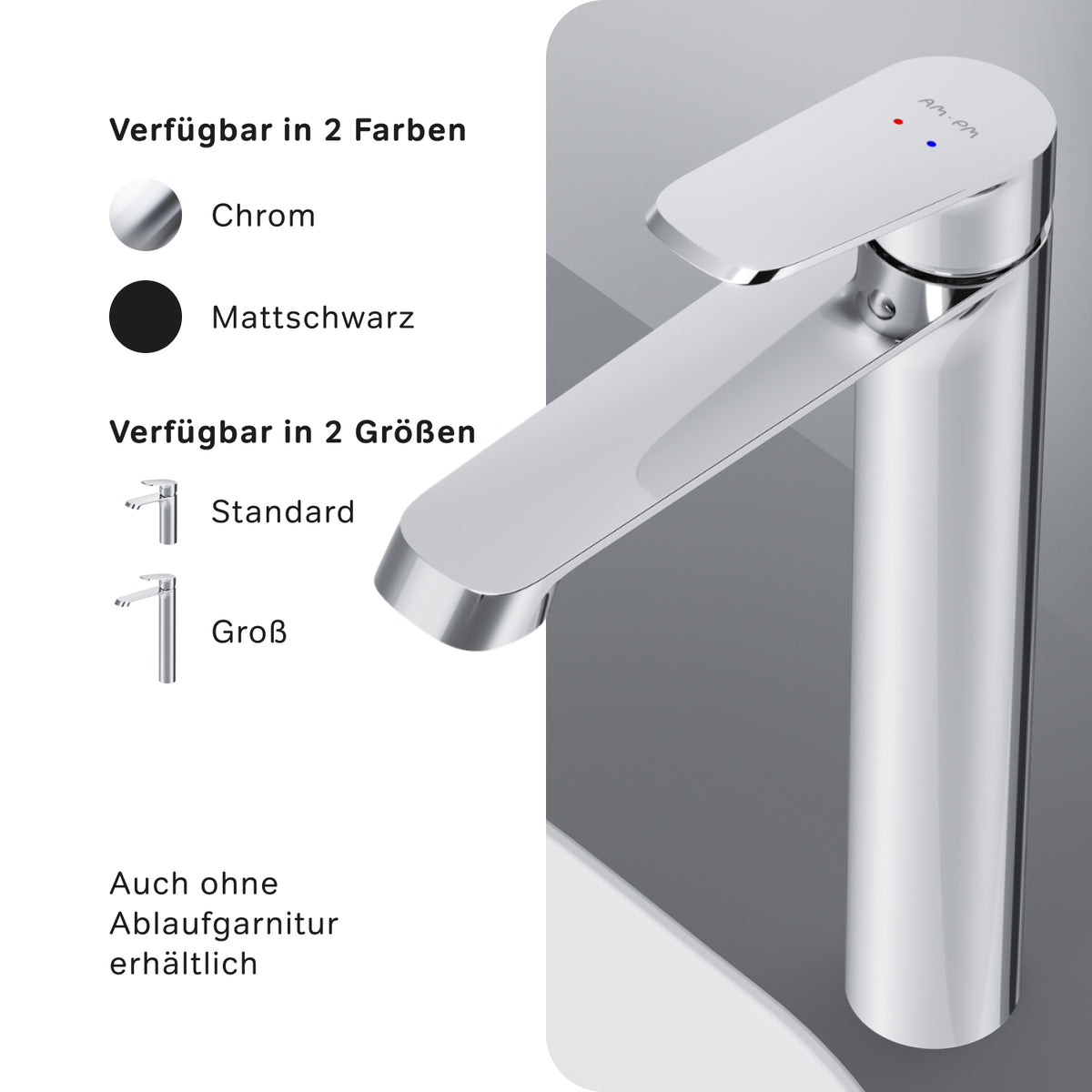 Robinet de lavabo haut Func avec bonde clic-clac–F8F92200