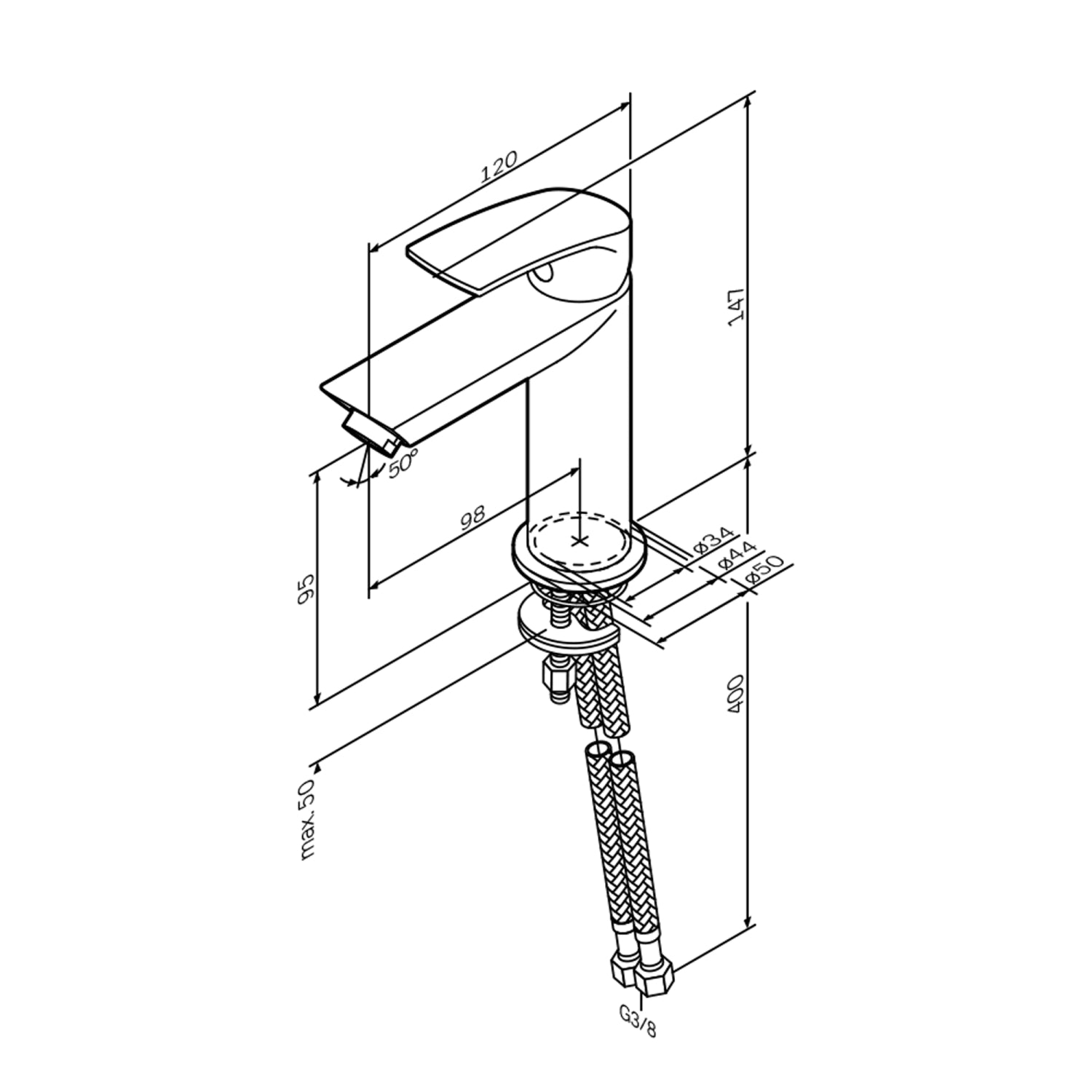 Robinet de lavabo F8Y02122, noir