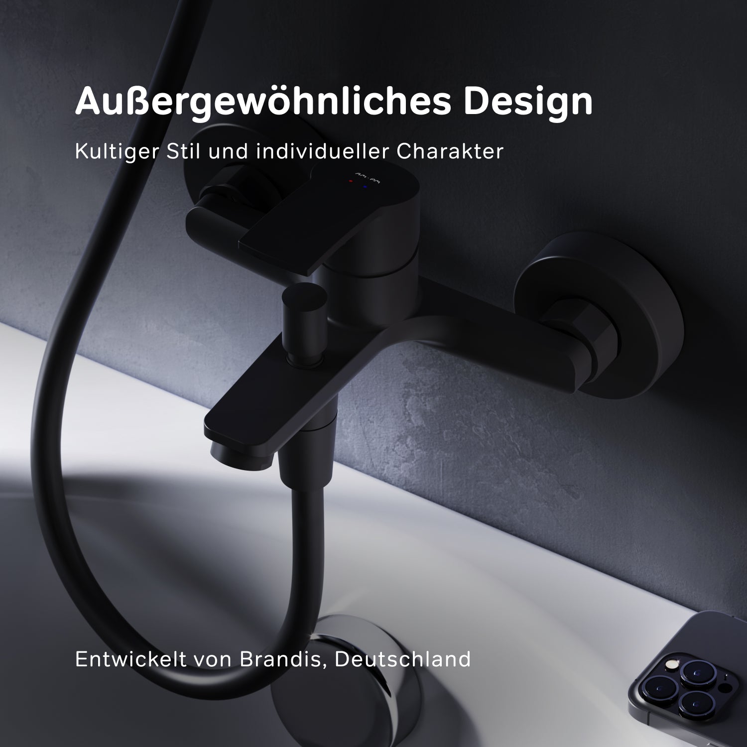 Robinet mitigeur de baignoire Play F8Y10022, noir