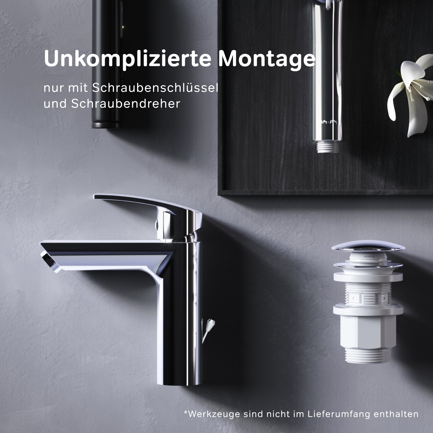 F8Y82100 Bad Armatur Play Waschtischarmatur mit Ablaufgarnitur Wasserhahn