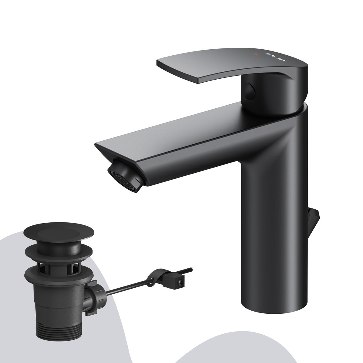 Robinet mitigeur de lavabo Play avec tirette, noir–F8Y82122