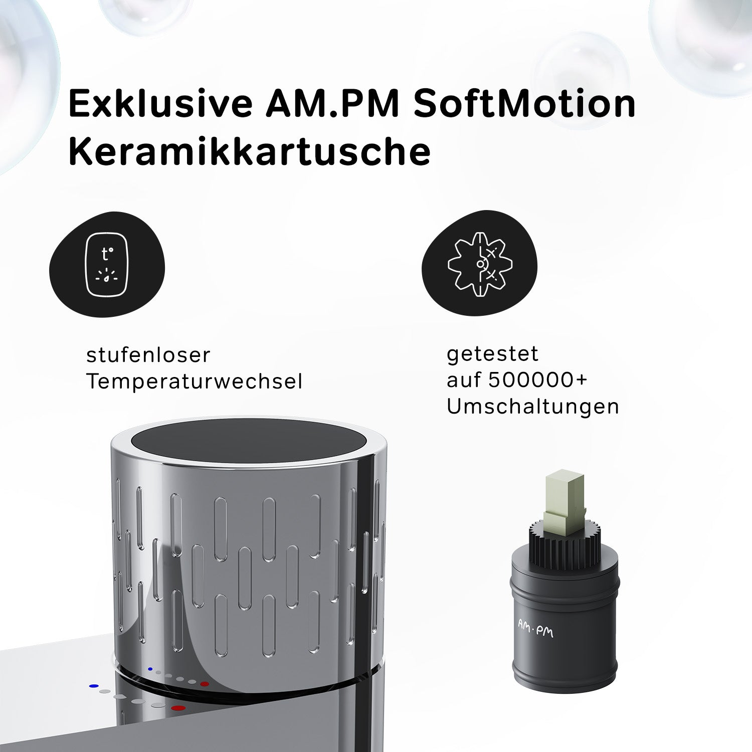 FGA02400 Bad Armatur Gem Waschtischarmatur mit Wassertemperatur Indikator ampm-store.de