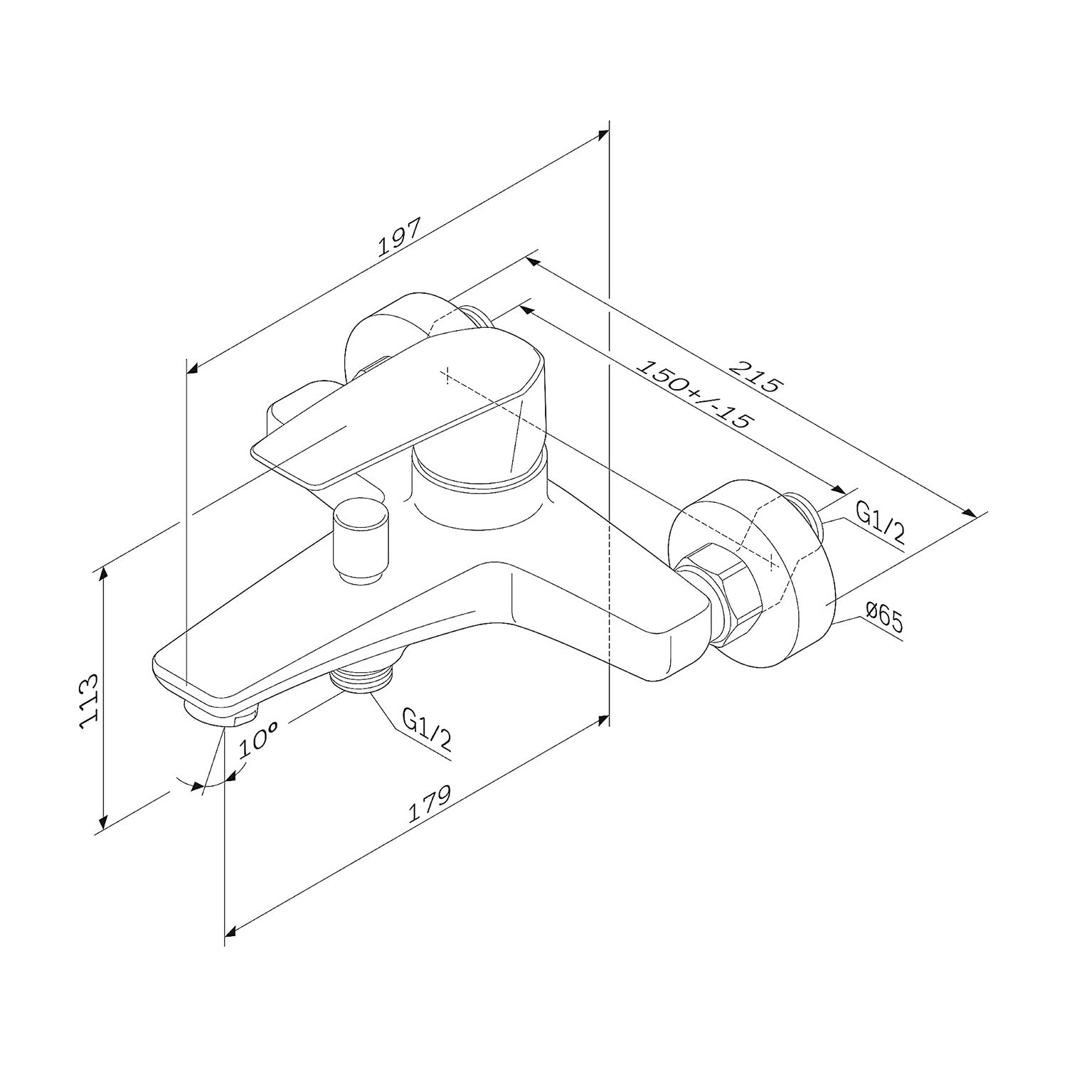 FGA10000 Wannenarmatur Gem Mischbatterie Badewanne Wasserhahn Bad ampm-store.de