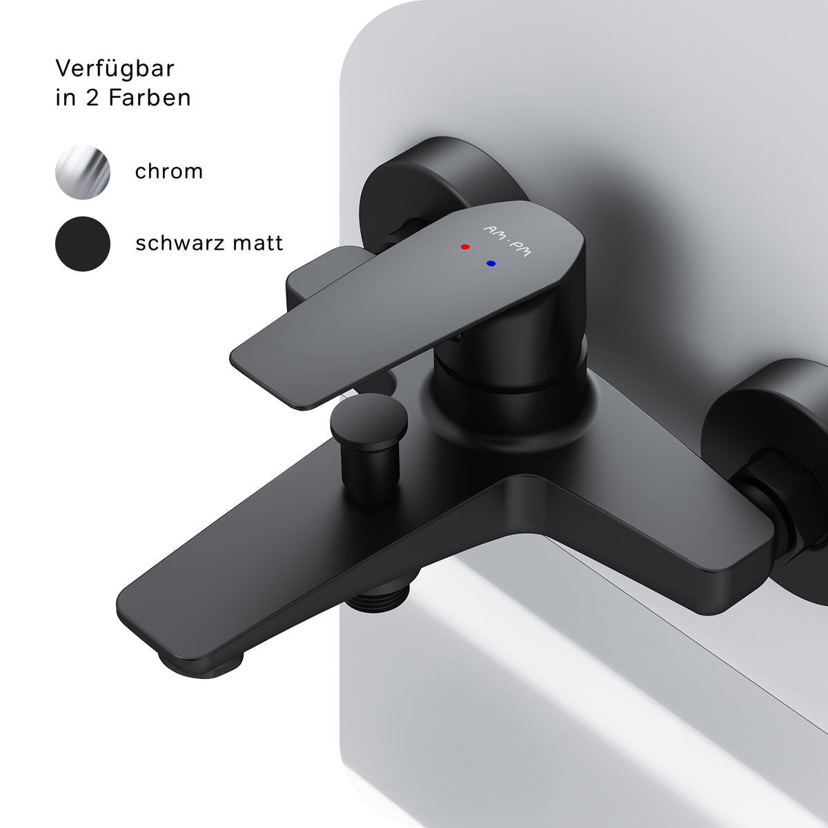 FGA10022 Wannenarmatur Gem Mischbatterie Badewanne Wasserhahn Bad, Schwarz ampm-store.de