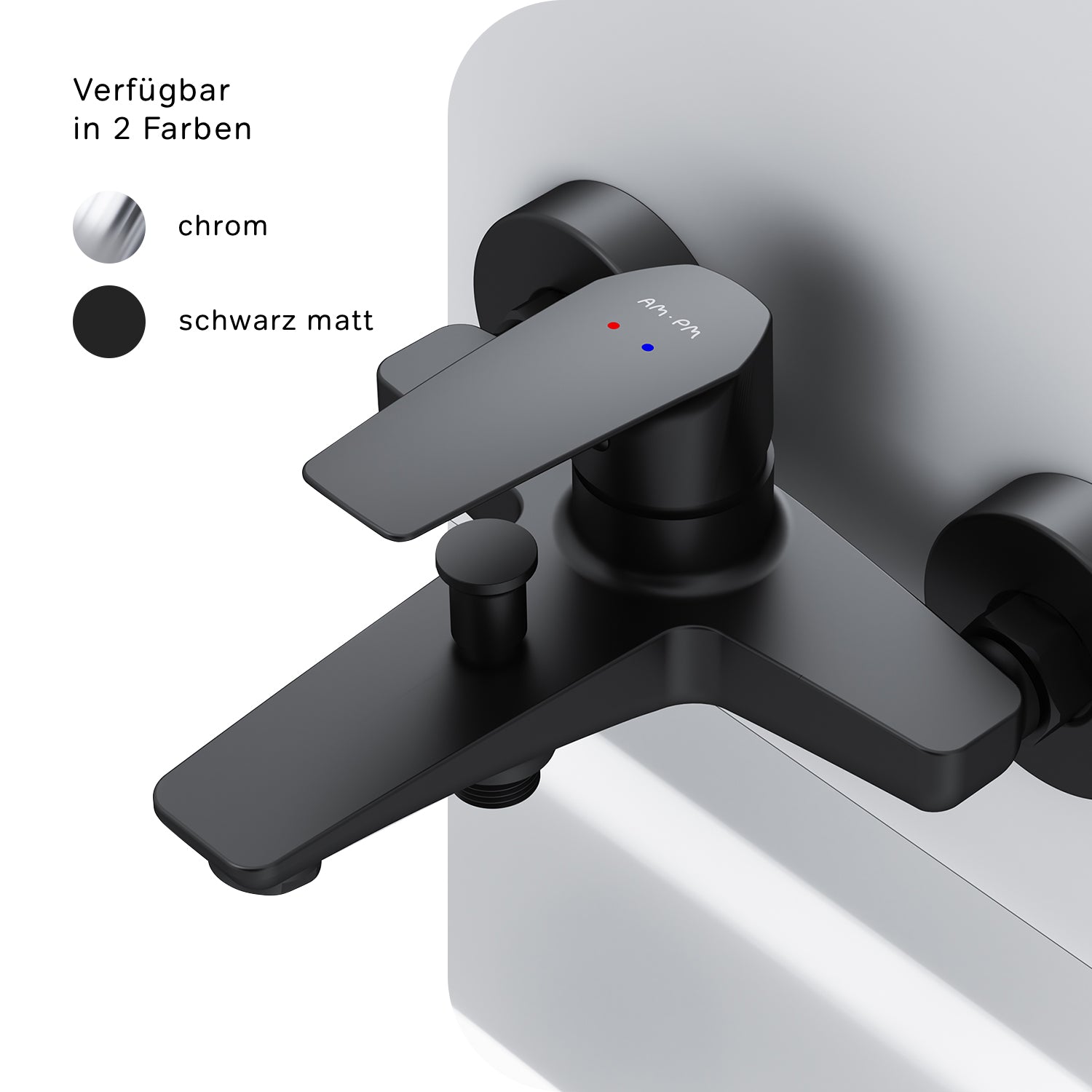 FGA10022 Wannenarmatur Gem Mischbatterie Badewanne Wasserhahn Bad, Schwarz ampm-store.de
