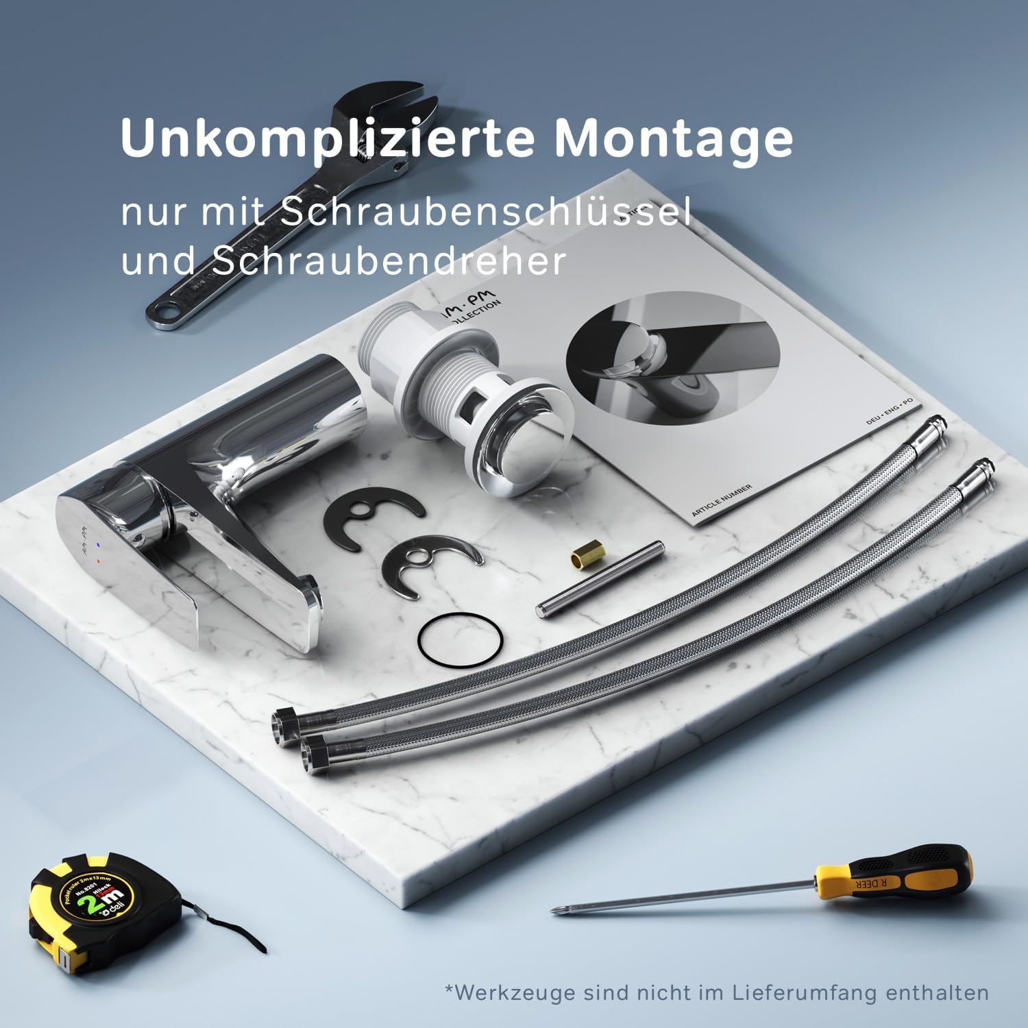 FGA82100 Bad Armatur Gem Waschtischarmatur mit Klick-Ablaufgarnitur Wasserhahn ampm-store.de