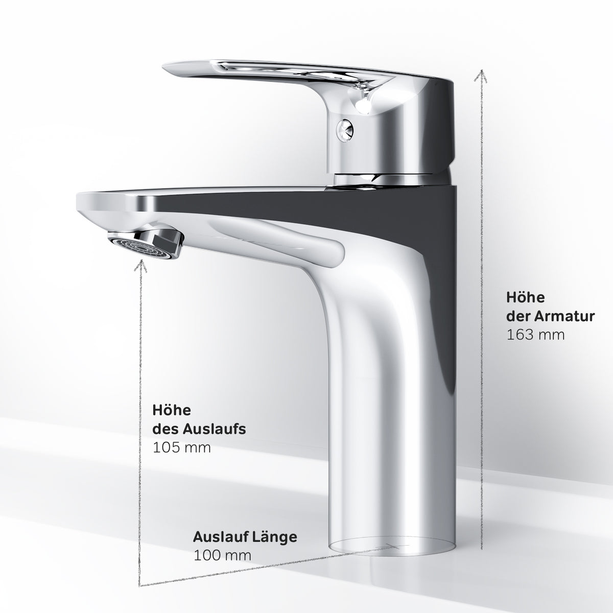 FGA82100 Bad Armatur Gem Waschtischarmatur mit Klick-Ablaufgarnitur Wasserhahn ampm-store.de