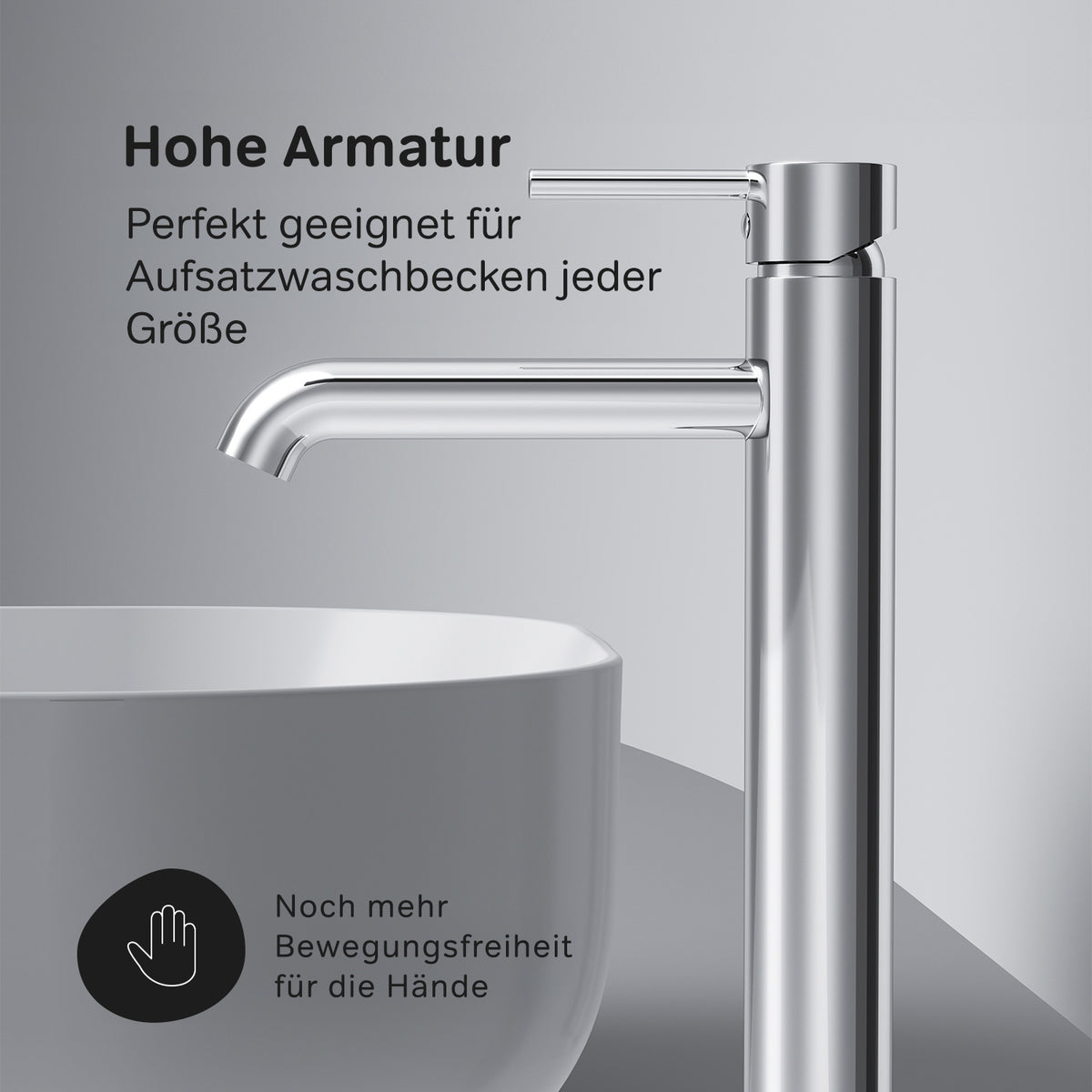 FGA92000 Bad Armatur Gem Waschtischarmatur mit hohem Auslauf Wasserhahn ampm-store.de
