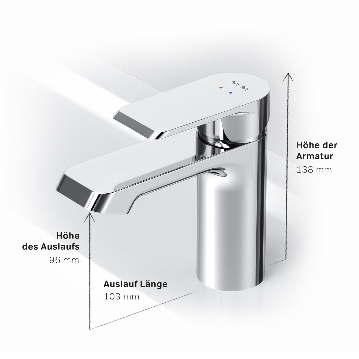 FNA02100 Bad Armatur Flash Waschtischarmatur Wasserhahn ampm-store.de