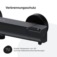 FNA40022 Duscharmatur Thermostat Flash Brausearmatur Mischbatterie Dusche, Schwarz ampm-store.de