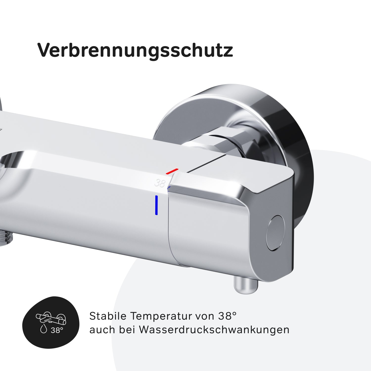 FNA50000 Wannenarmatur Flash Thermostat Mischbatterie Badewanne Wasserhahn Bad ampm-store.de