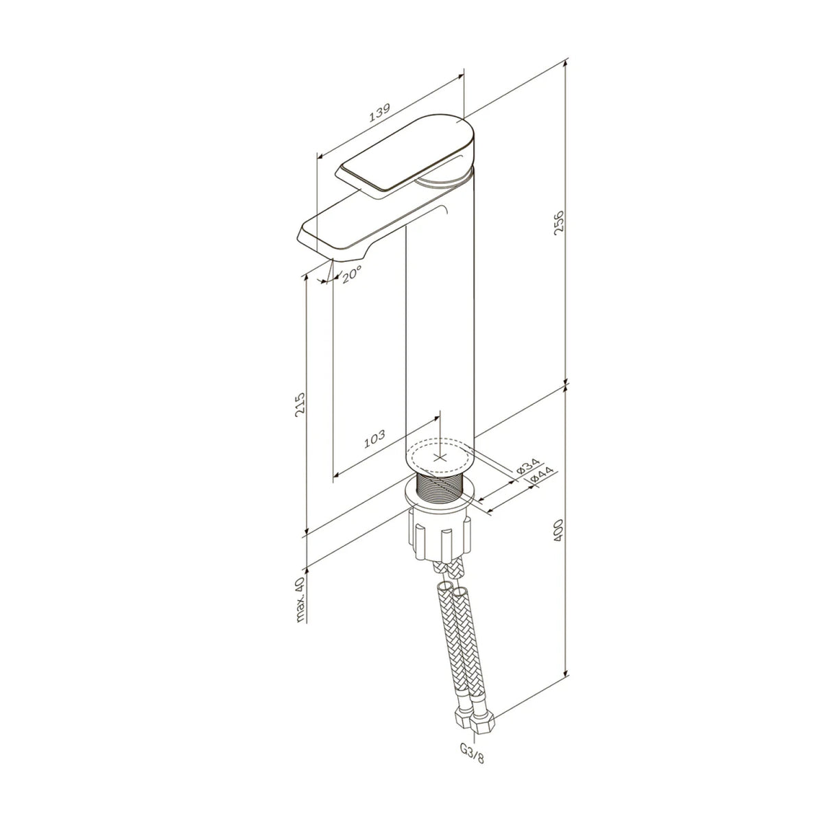 FNA92000 Bad Armatur Flash Waschtischarmatur mit hohem Auslauf Wasserhahn ampm-store.de