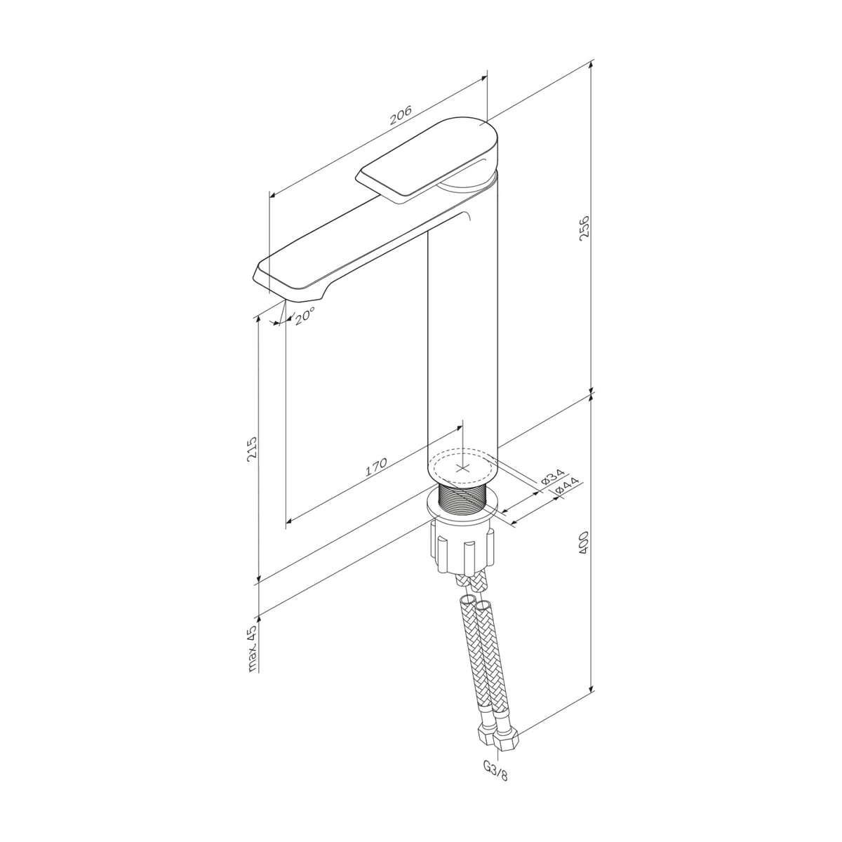 Robinet mitigeur de lavabo haut Flash–FNA92000