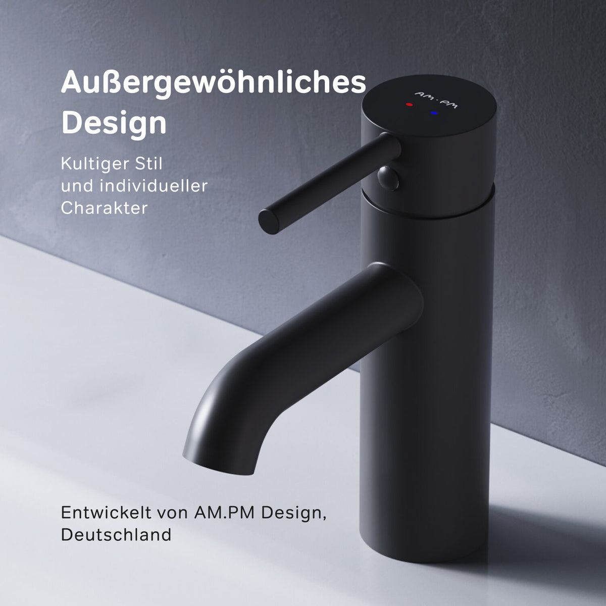 Robinet mitigeur de lavabo Spike, noir–FPA02122