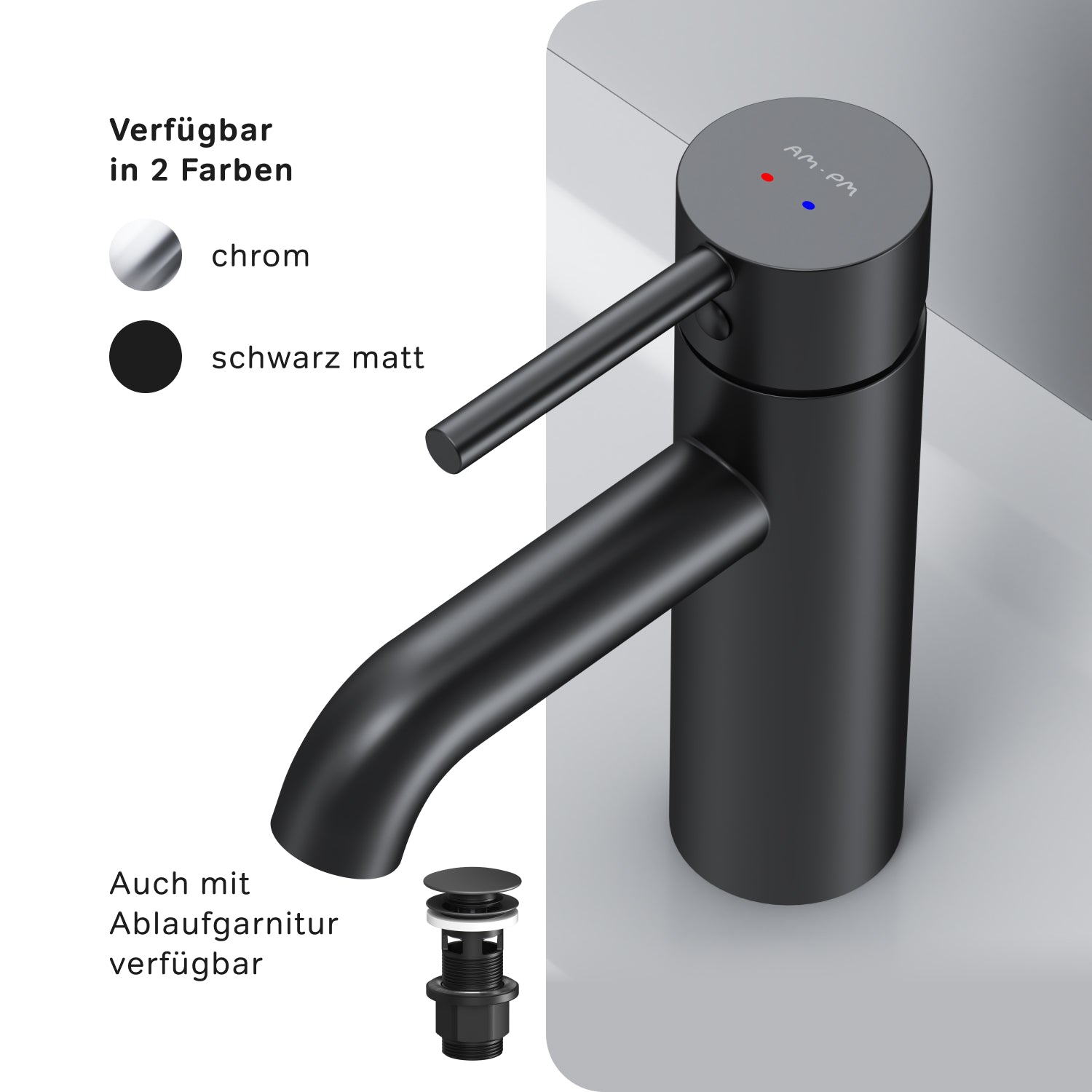 FPA02122 Robinet de salle de bain Spike Mitigeur de lavabo Noir