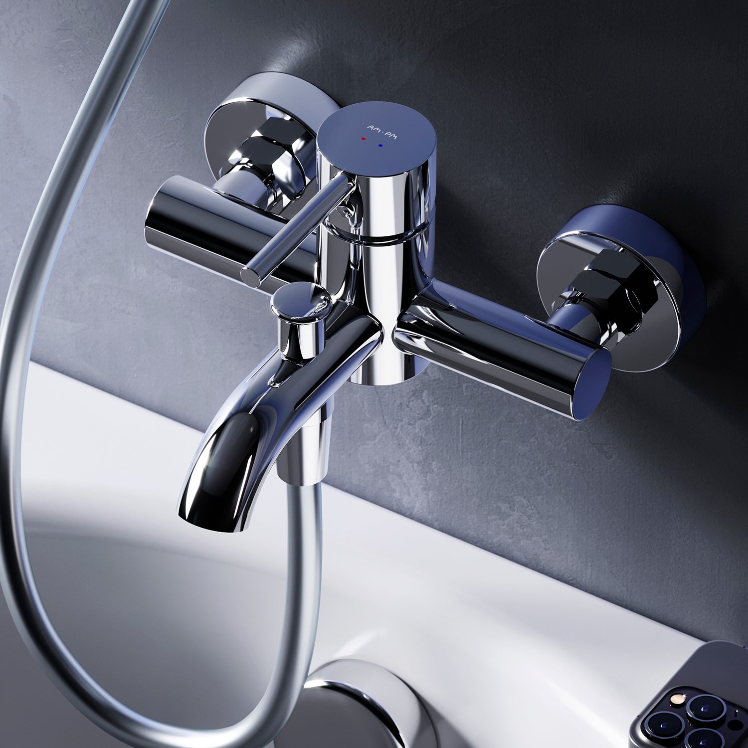 FPA10000 Wannenarmatur Spike Mischbatterie Badewanne Wasserhahn Bad ampm-store.de