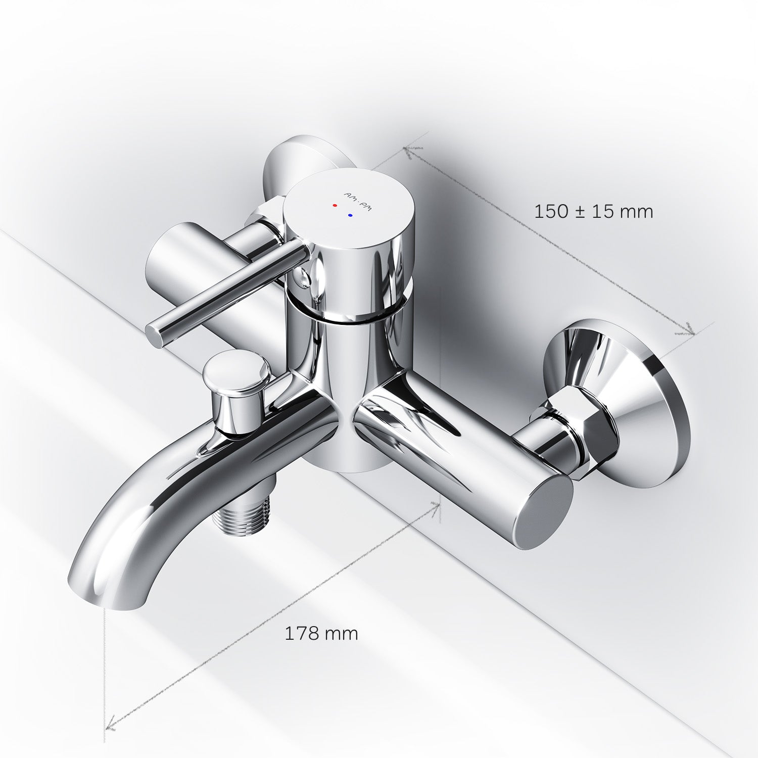 FPA10000 Wannenarmatur Spike Mischbatterie Badewanne Wasserhahn Bad ampm-store.de