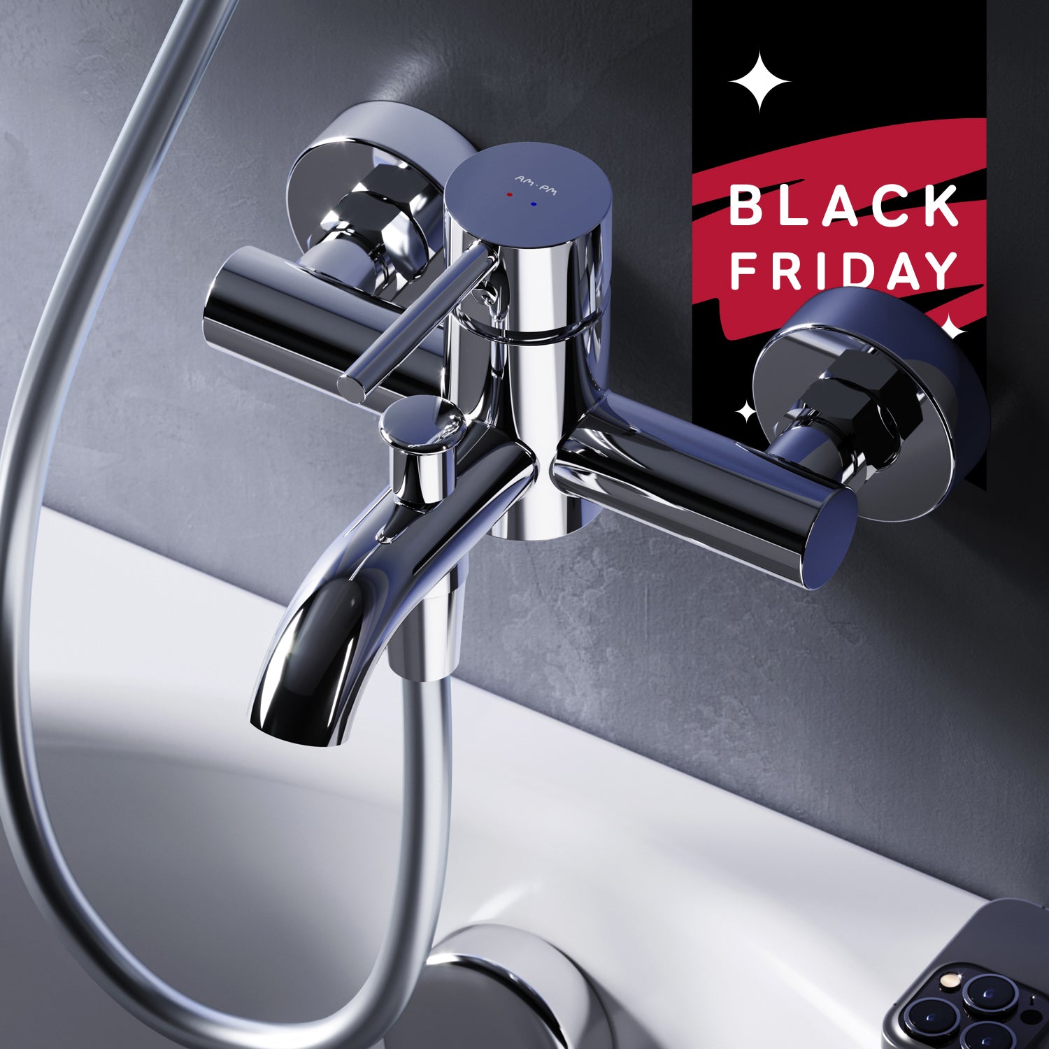 FPA10000 Wannenarmatur Spike Mischbatterie Badewanne Wasserhahn Bad